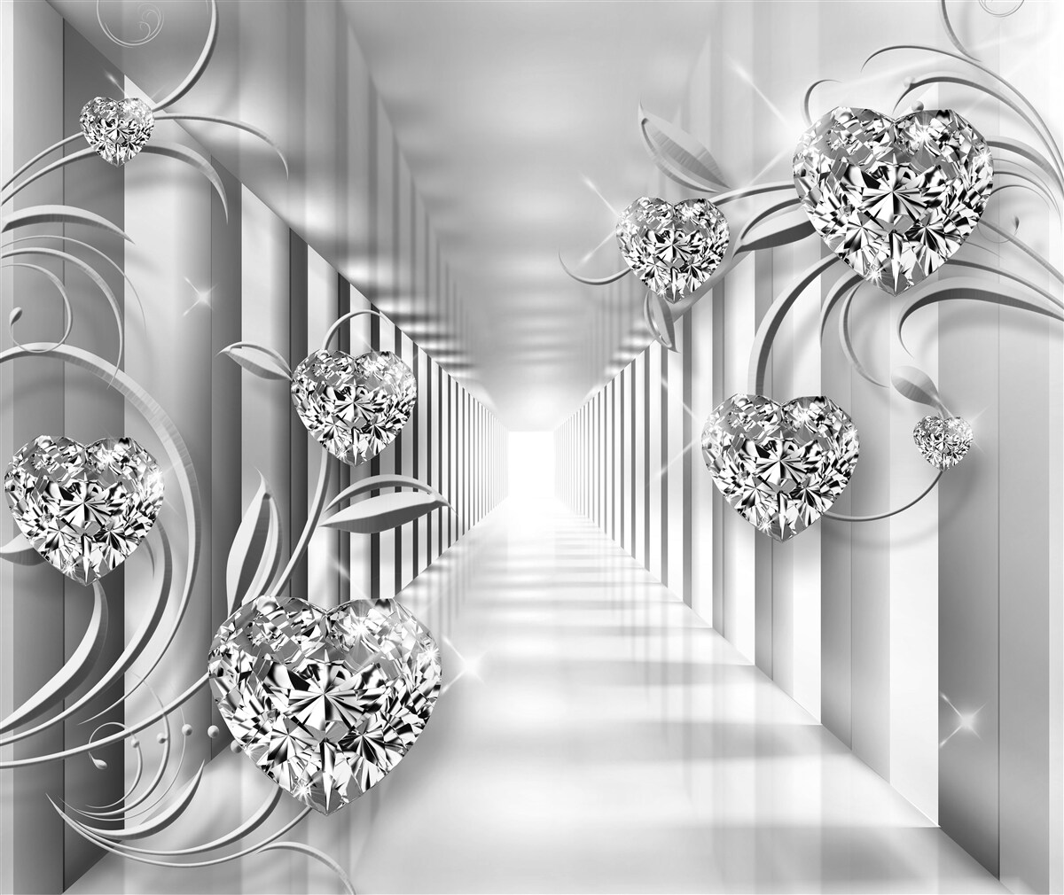 Fototapet decorațiuni de argint și colonadă