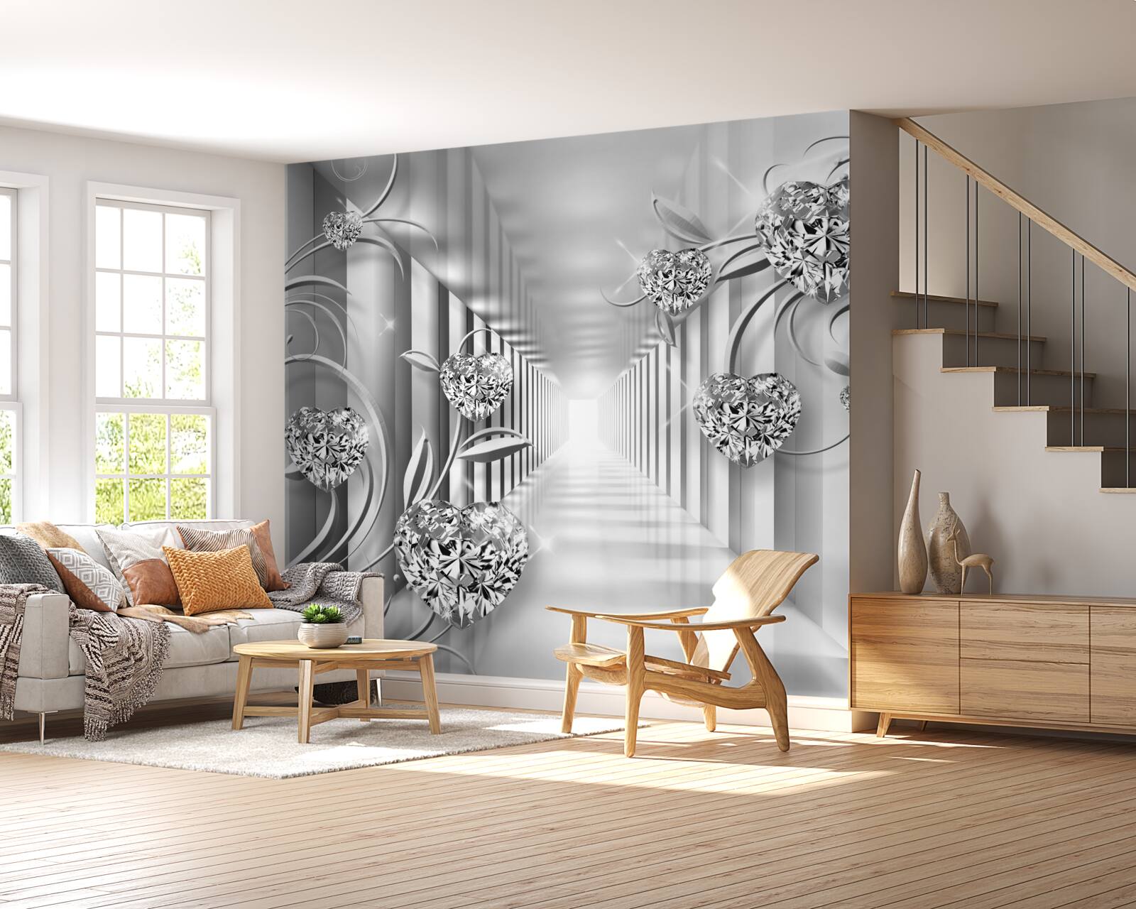 Fototapet decorațiuni de argint și colonadă