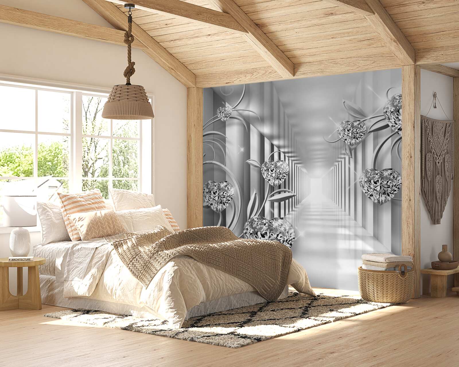 Fototapet decorațiuni de argint și colonadă