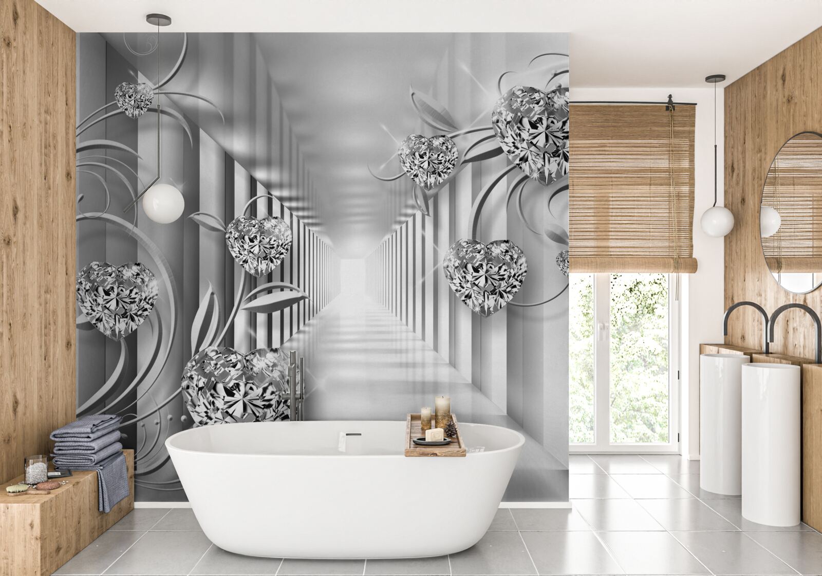 Fototapet decorațiuni de argint și colonadă