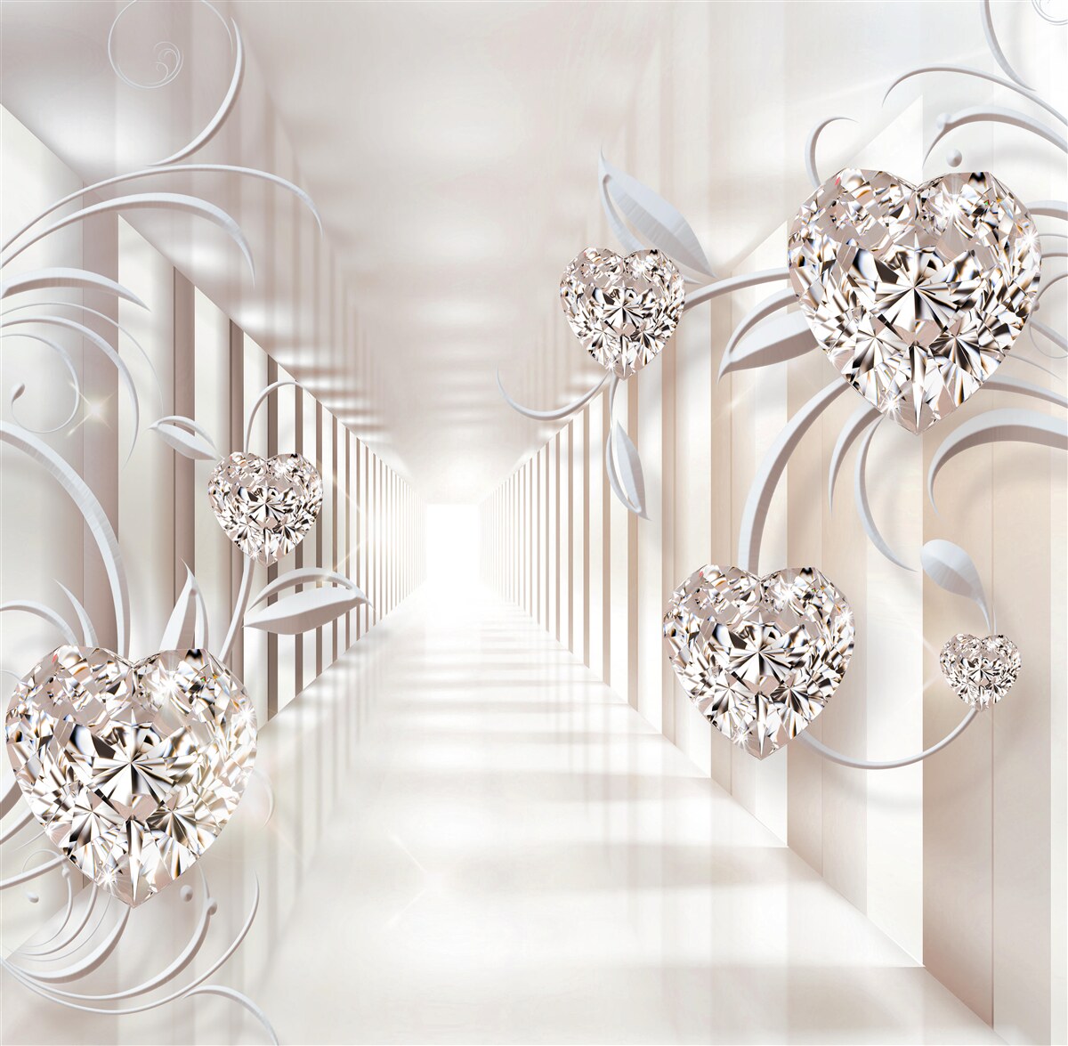 Fototapet tunel nesfârșit de abstracție și bijuterii din aur