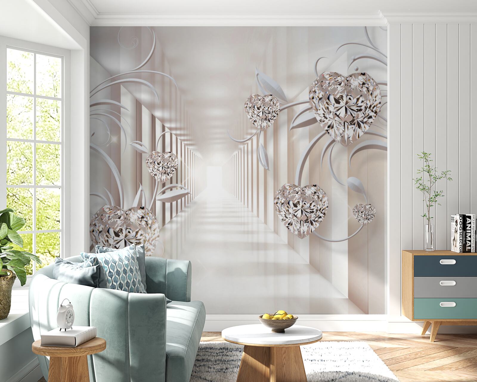 Fototapet tunel nesfârșit de abstracție și bijuterii din aur