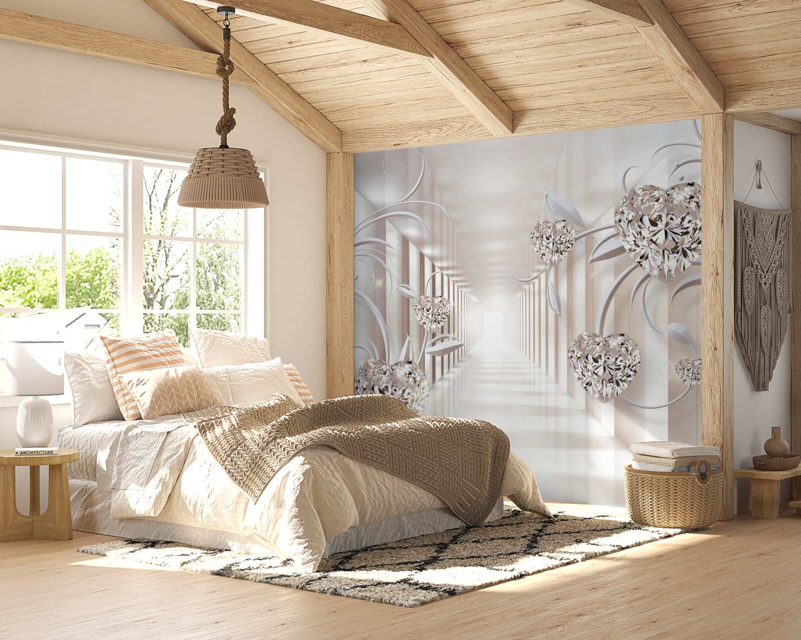 Fototapet tunel nesfârșit de abstracție și bijuterii din aur