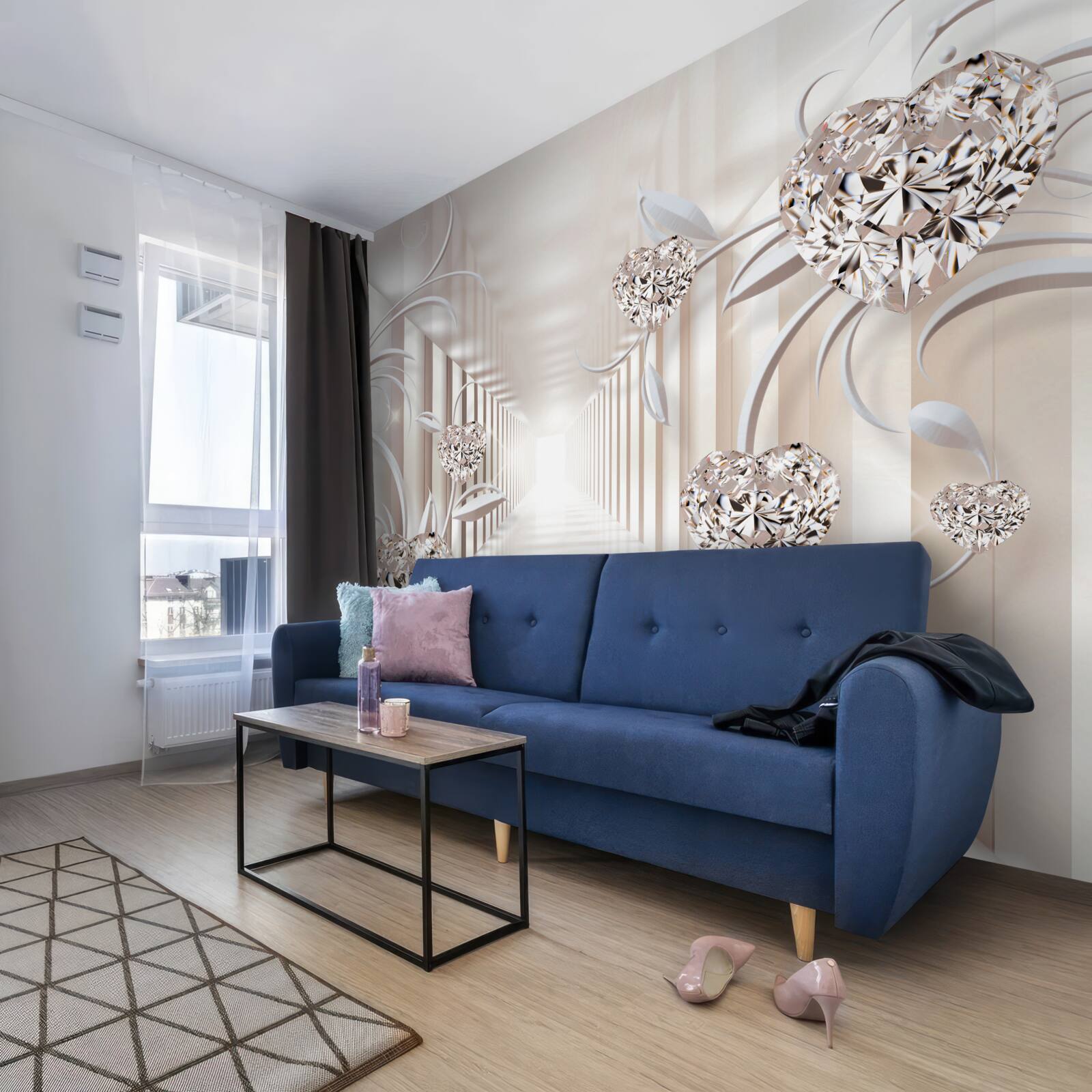 Fototapet tunel nesfârșit de abstracție și bijuterii din aur