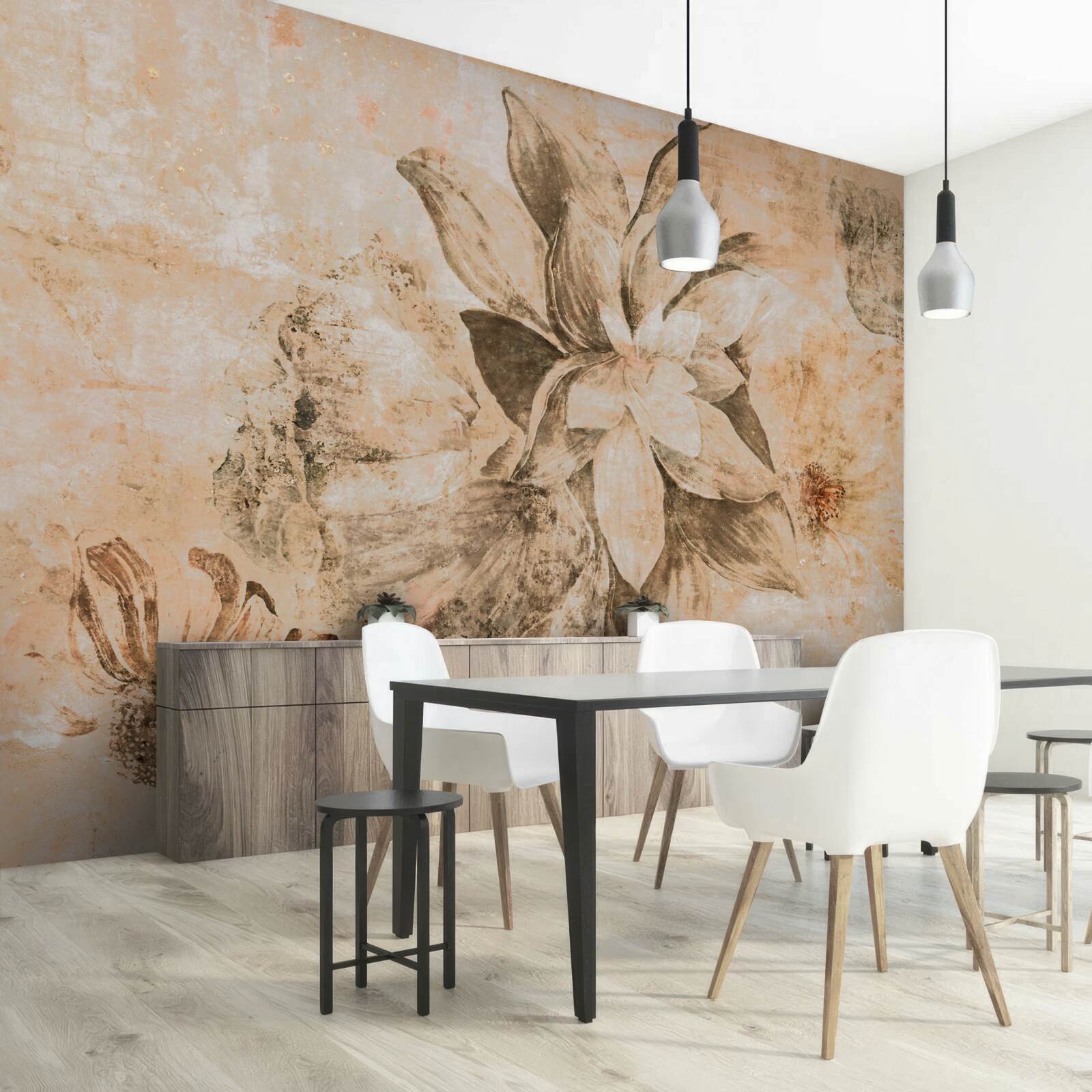 Fototapet deschidere gogoașă pe o bază maro