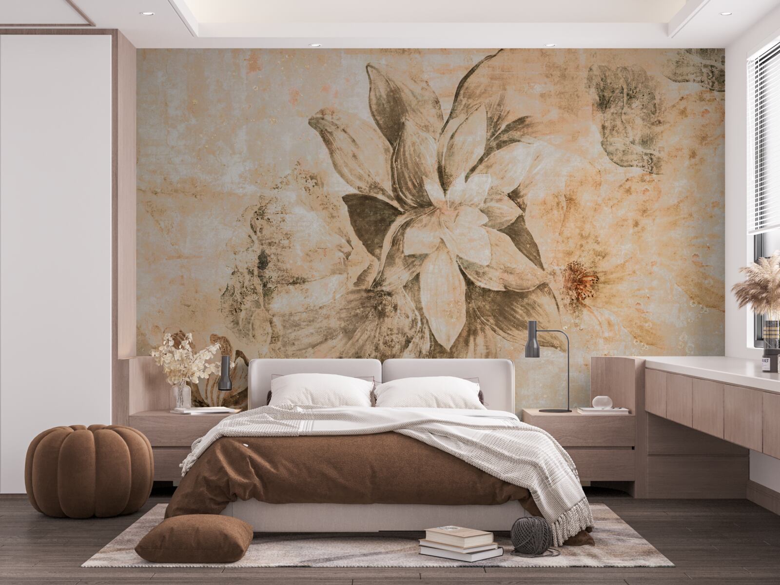 Fototapet deschidere gogoașă pe o bază maro