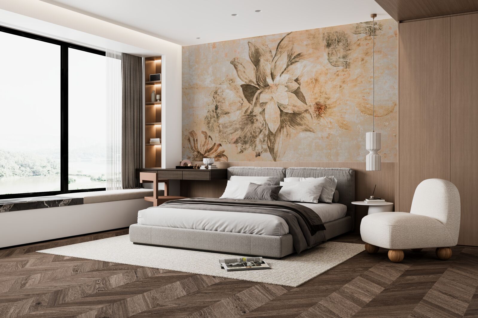 Fototapet deschidere gogoașă pe o bază maro