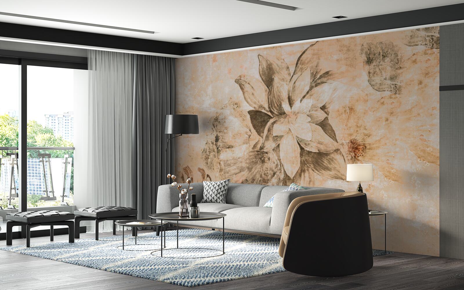 Fototapet deschidere gogoașă pe o bază maro