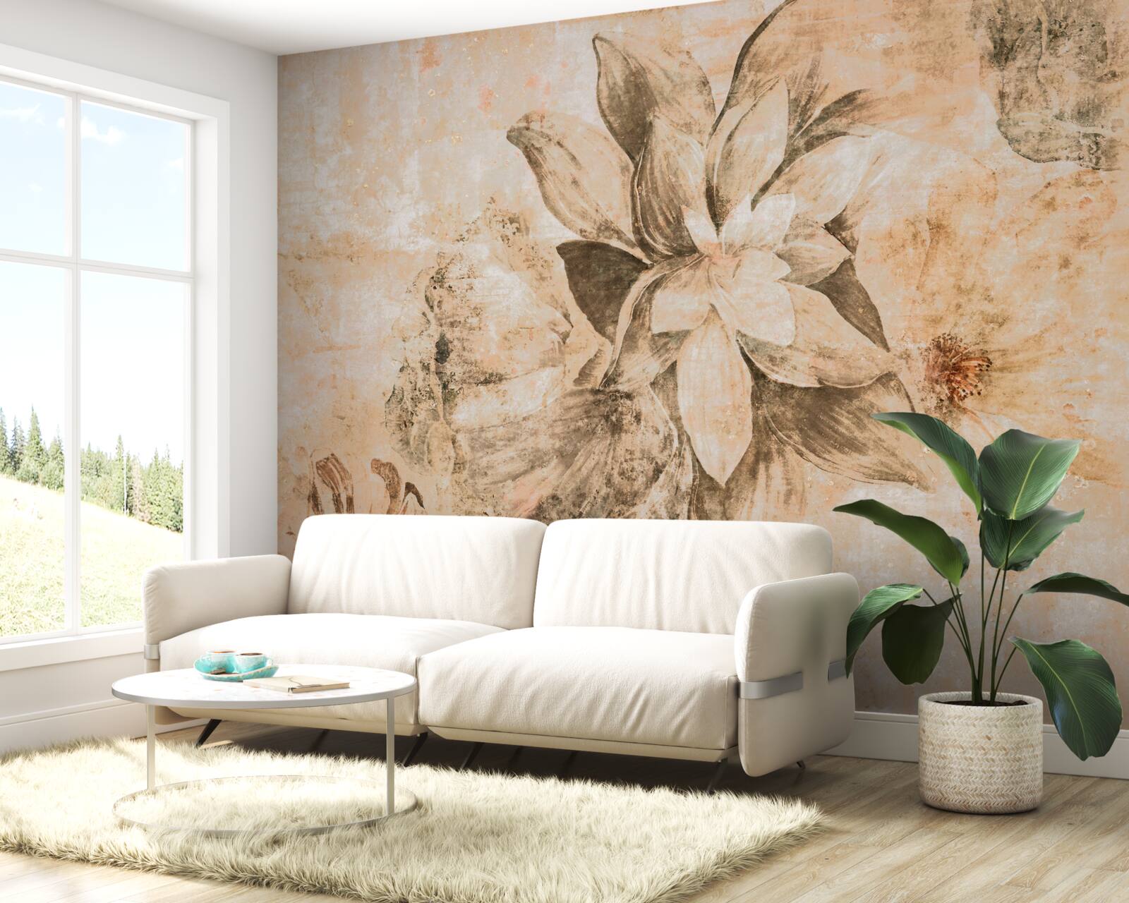 Fototapet deschidere gogoașă pe o bază maro