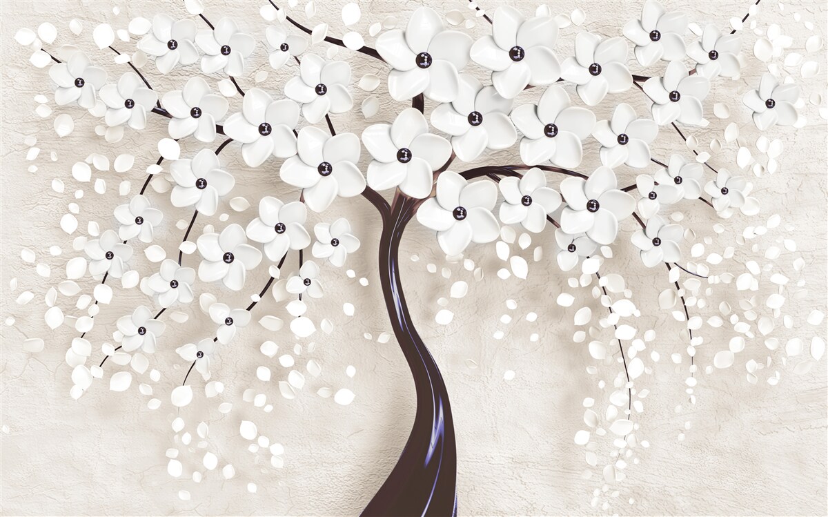 Fototapet copac alb magnific în plină floare