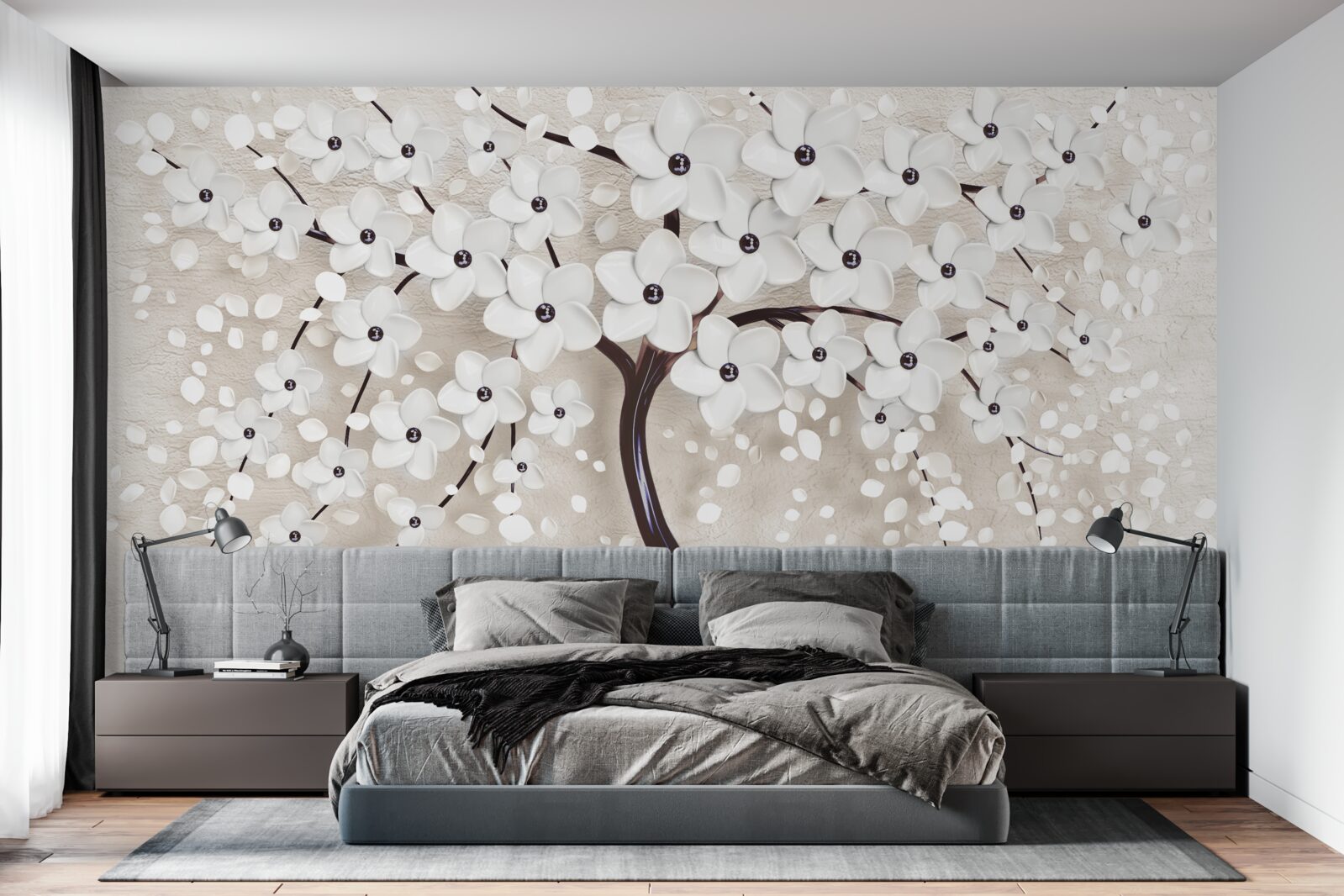 Fototapet copac alb magnific în plină floare