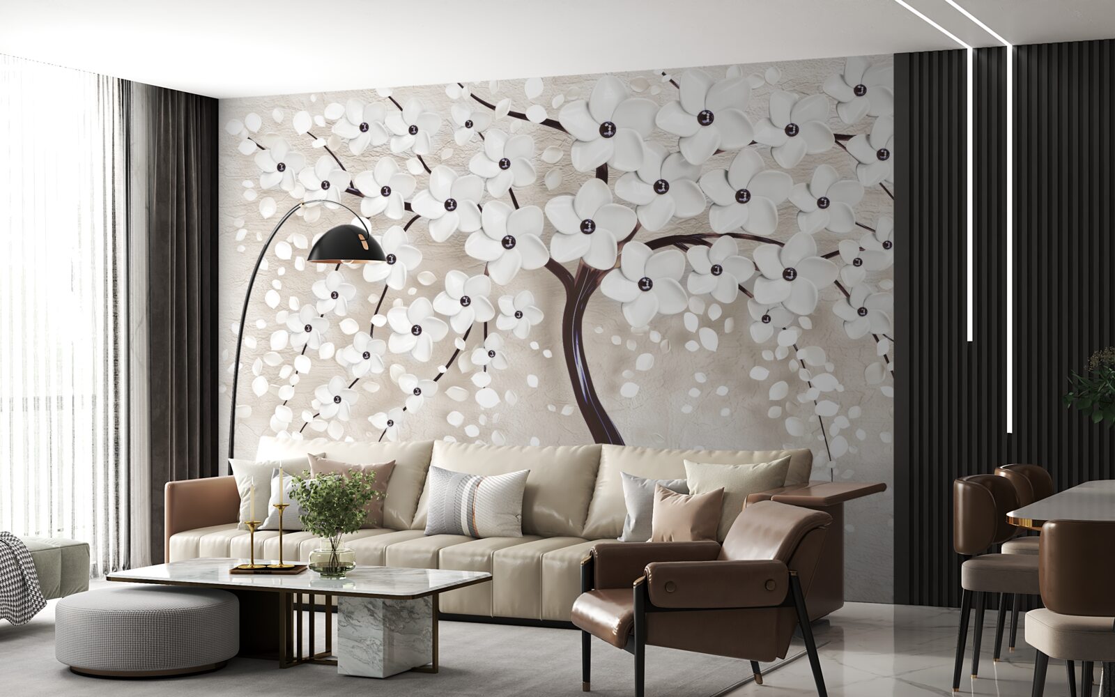 Fototapet copac alb magnific în plină floare