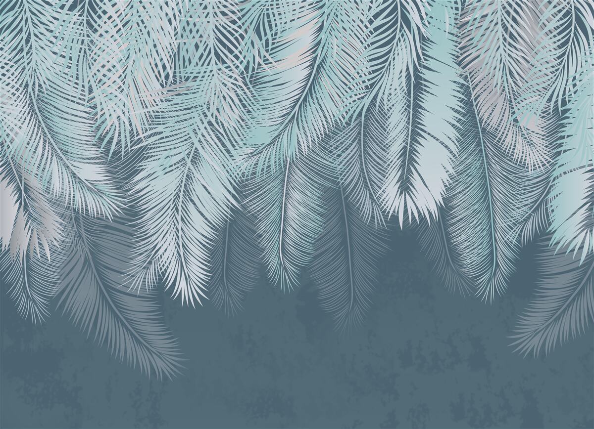 Fototapet frunzele sunt verde deschis, cu vârfurile îndreptate în jos