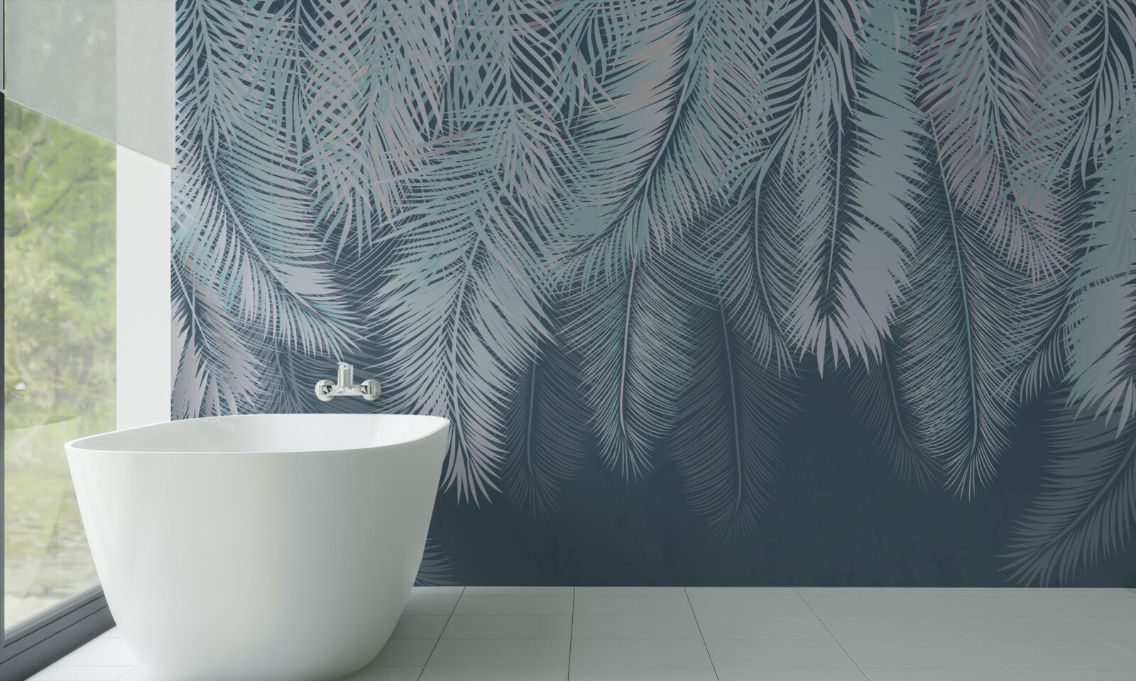 Fototapet frunzele sunt verde deschis, cu vârfurile îndreptate în jos