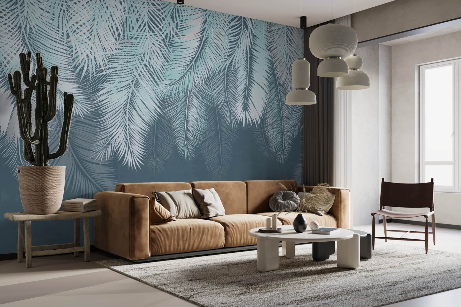 Fototapet frunzele sunt verde deschis, cu vârfurile îndreptate în jos