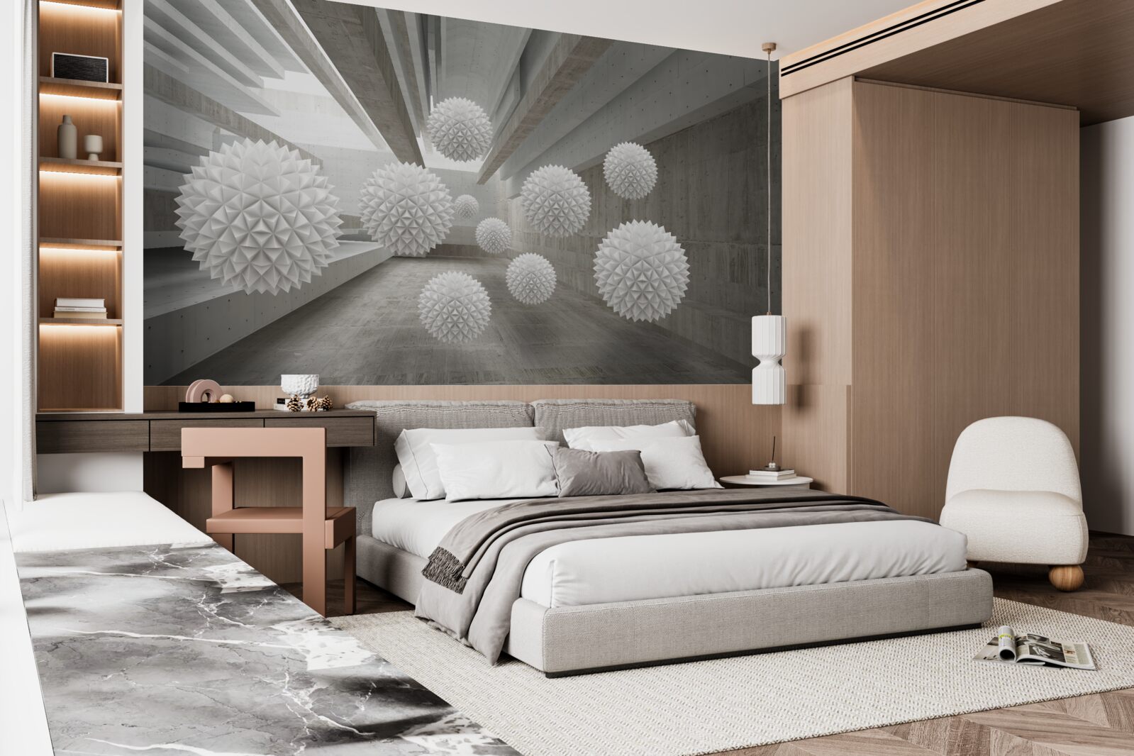 Fototapet infinitul cheamă baloanele în brațele sale