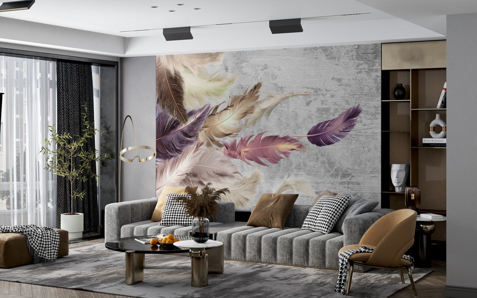 Fototapet penele de diferite culori se leagănă în vânt