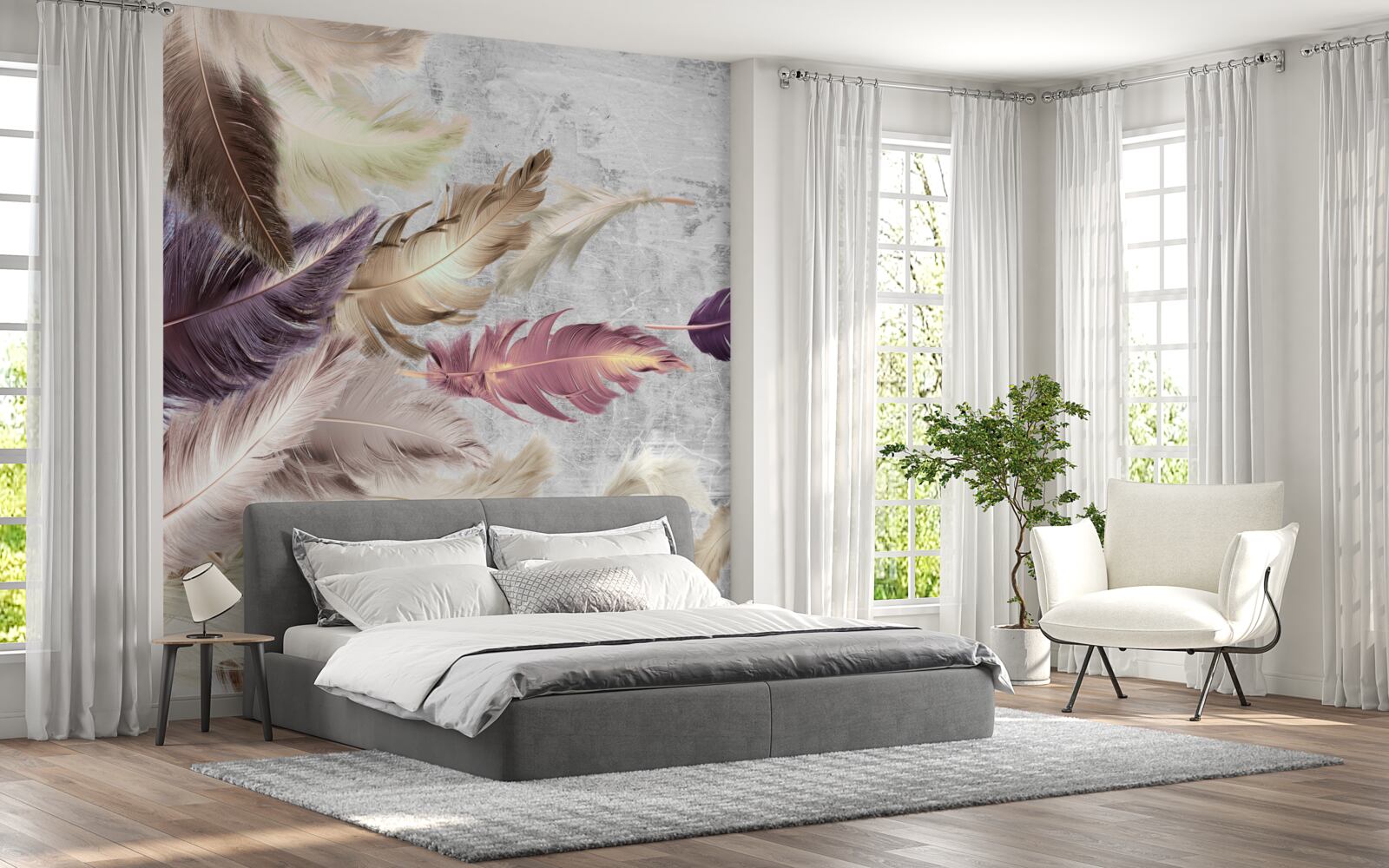 Fototapet penele de diferite culori se leagănă în vânt