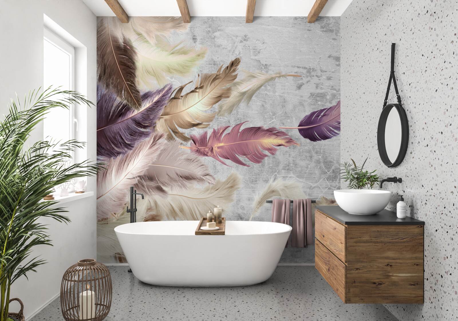 Fototapet penele de diferite culori se leagănă în vânt