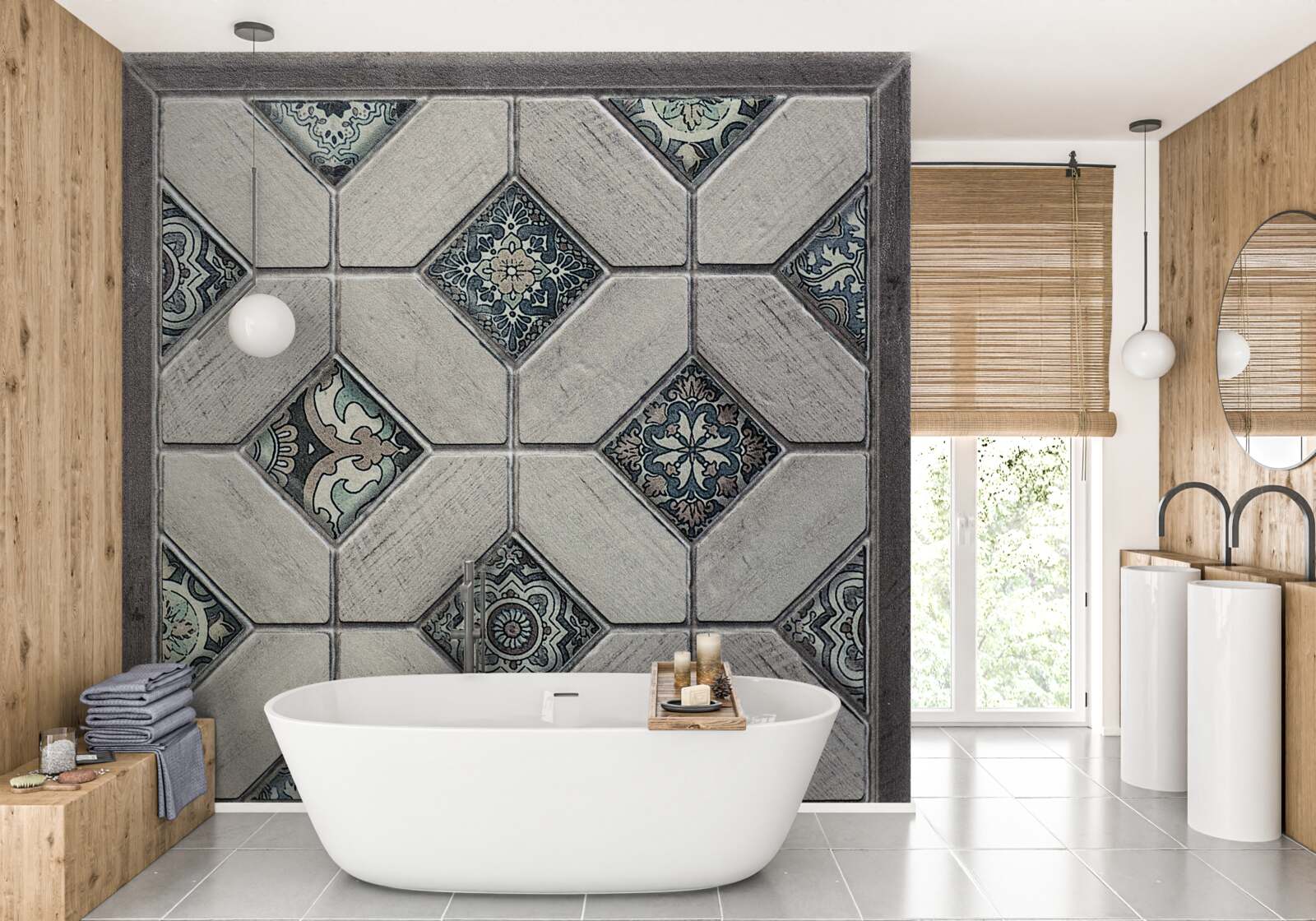 Fototapet forme care se unesc în abstracție