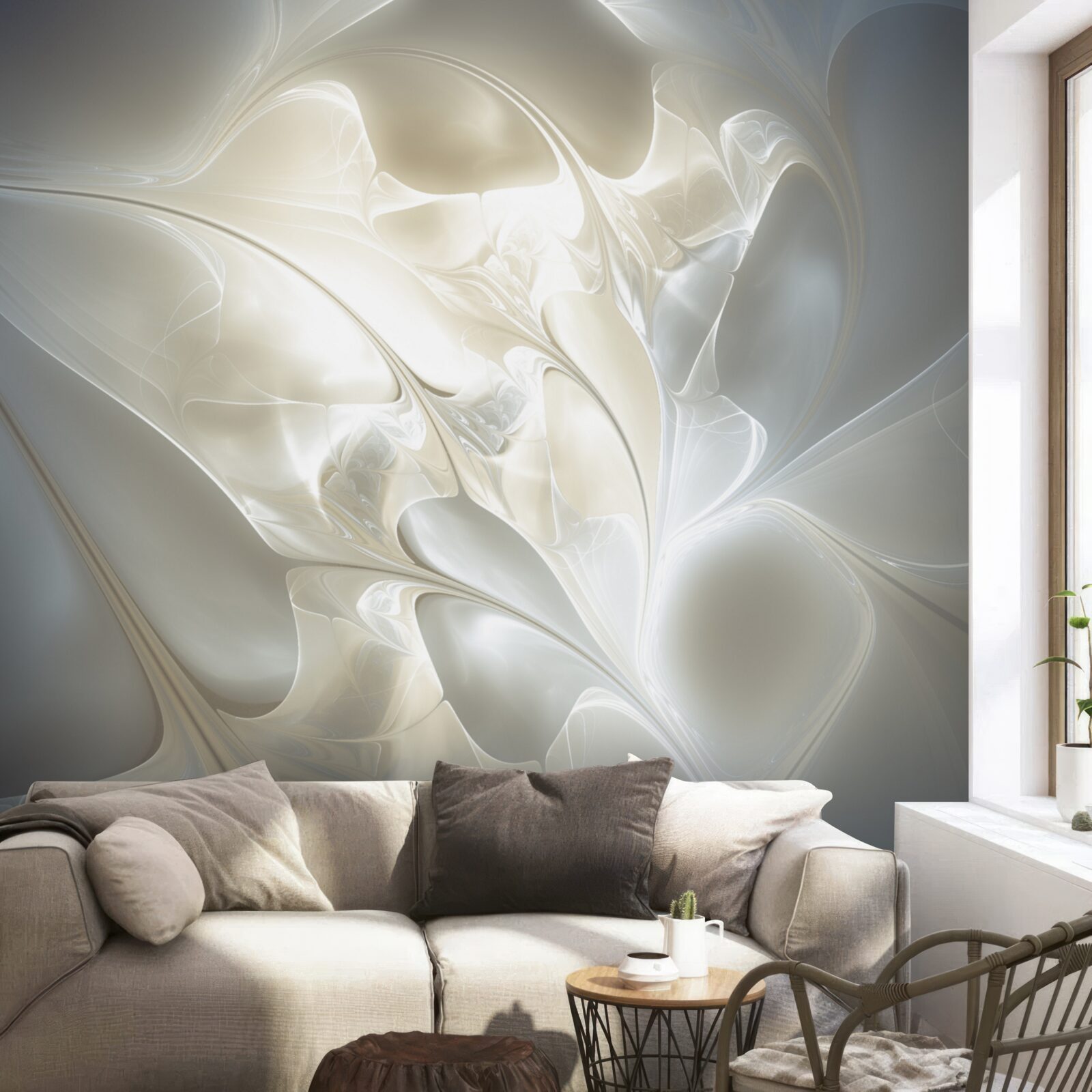 Fototapet raze de lumină prin petale de flori