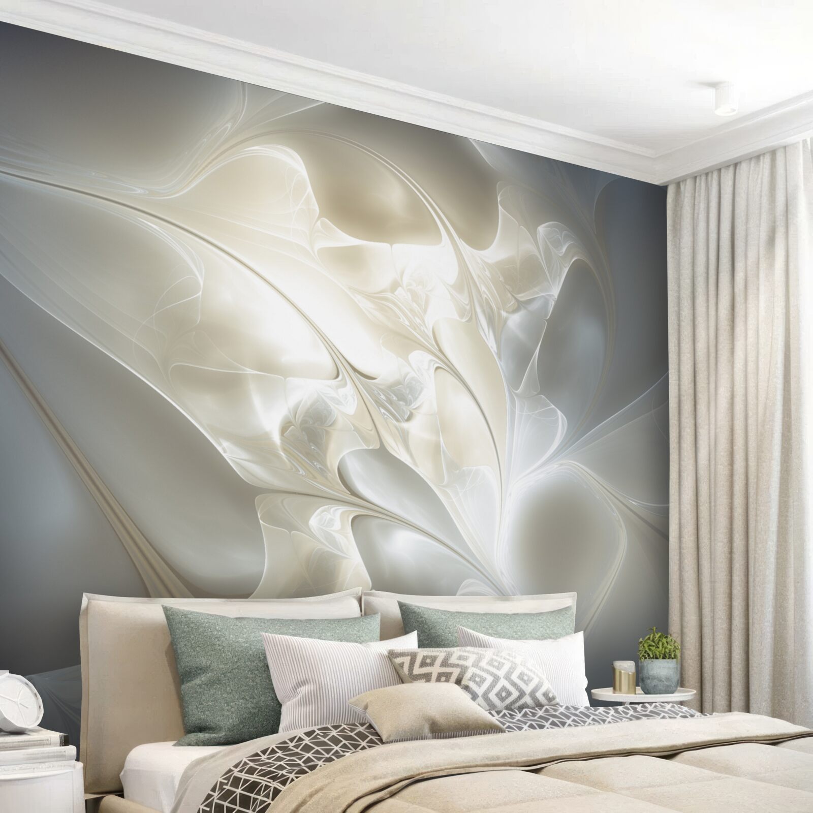 Fototapet raze de lumină prin petale de flori