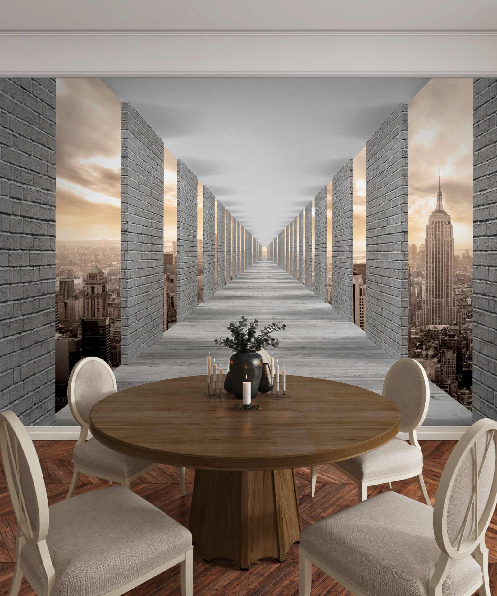 Fototapet tunel tridimensional care dispare în depărtare