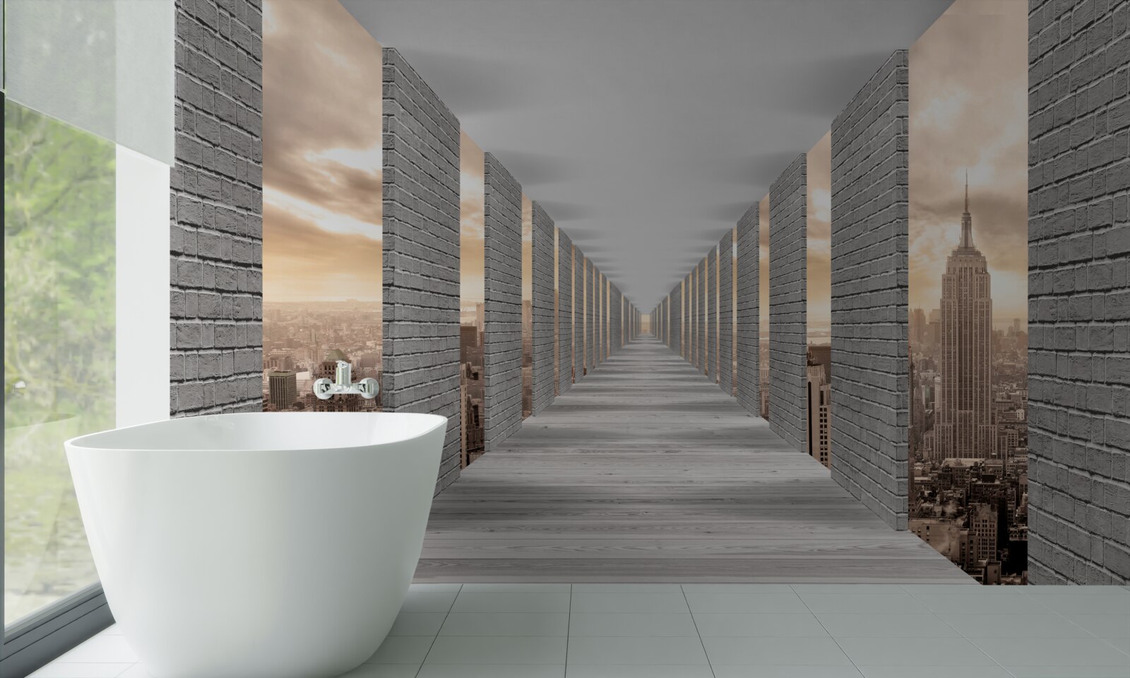 Fototapet tunel tridimensional care dispare în depărtare