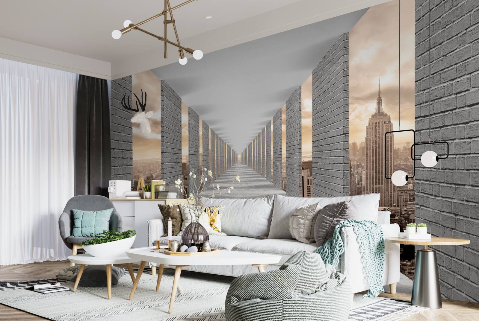 Fototapet tunel tridimensional care dispare în depărtare