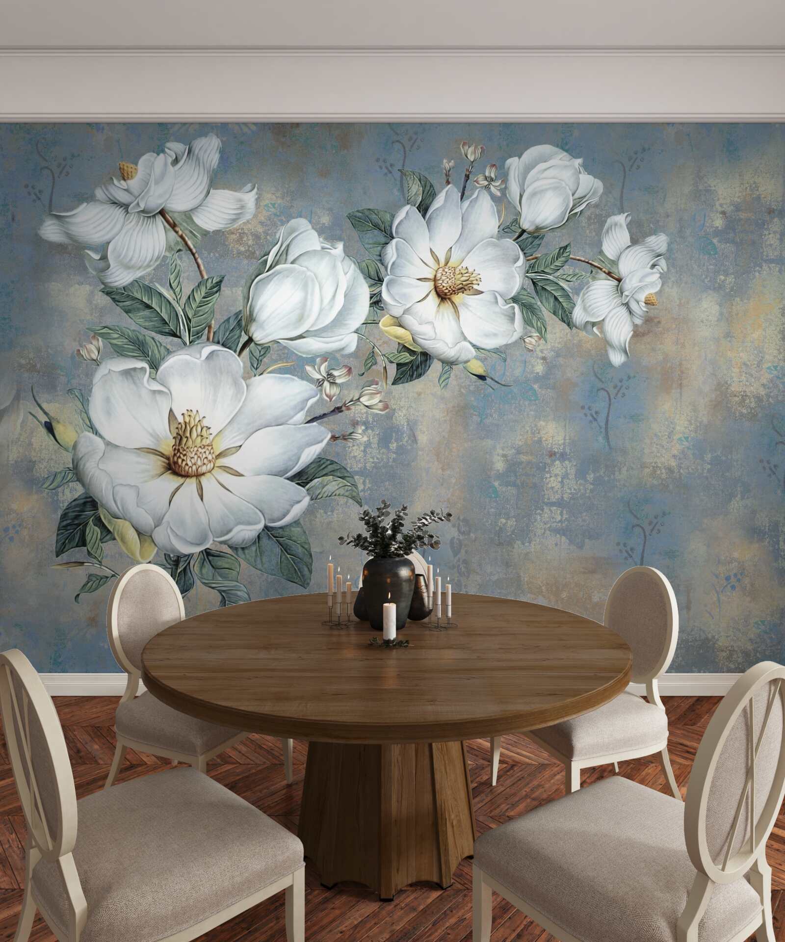 Fototapet muguri de crin alb se odihnesc pe suprafața apei