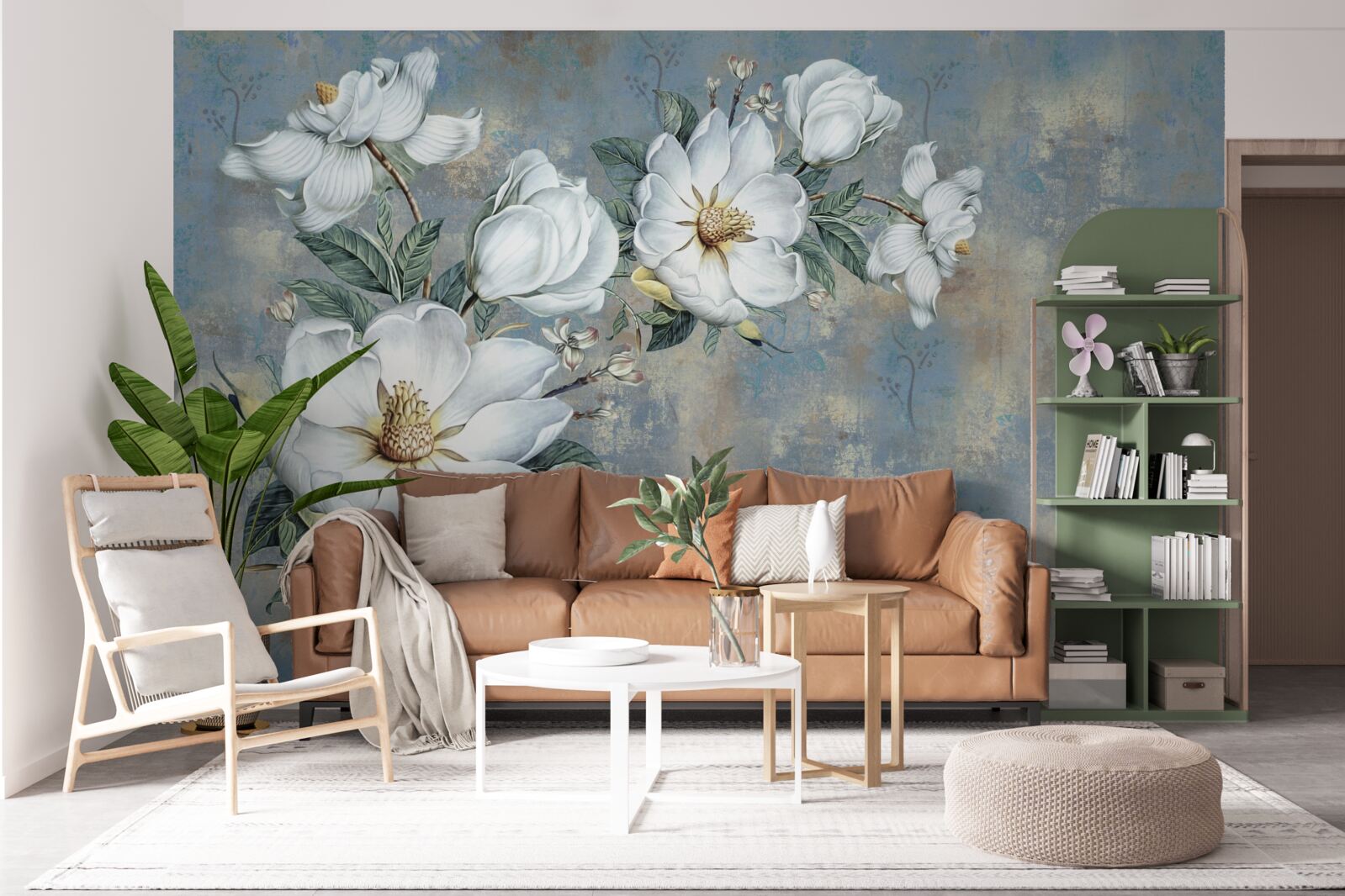 Fototapet muguri de crin alb se odihnesc pe suprafața apei