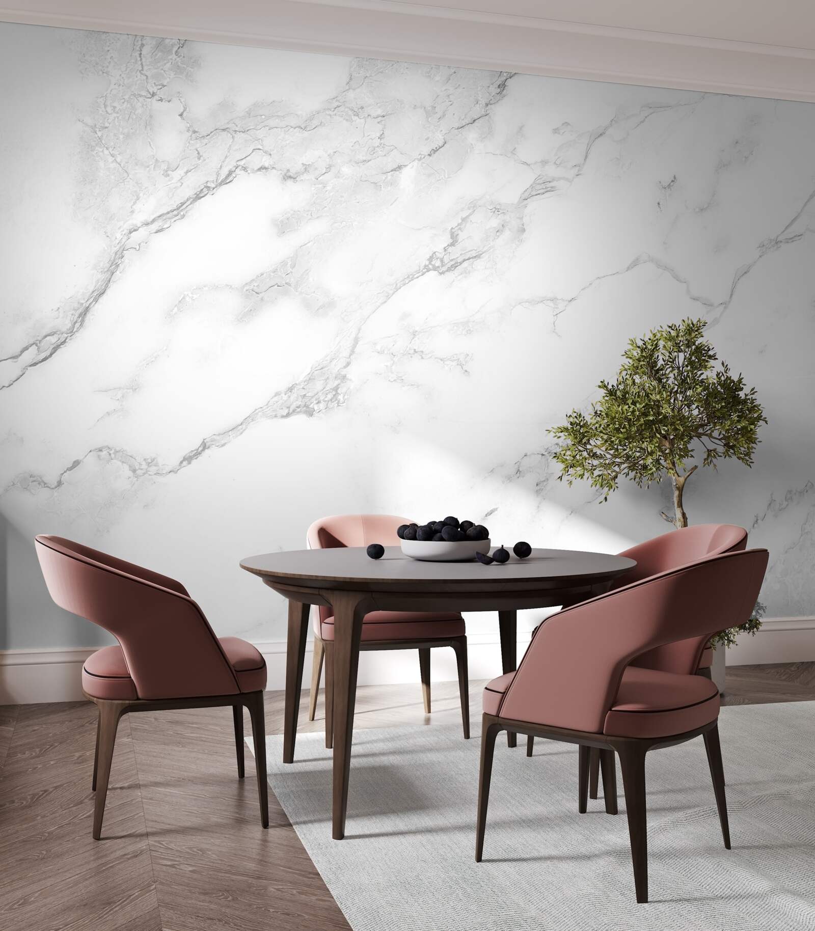 Fototapet marmură albă cu modele