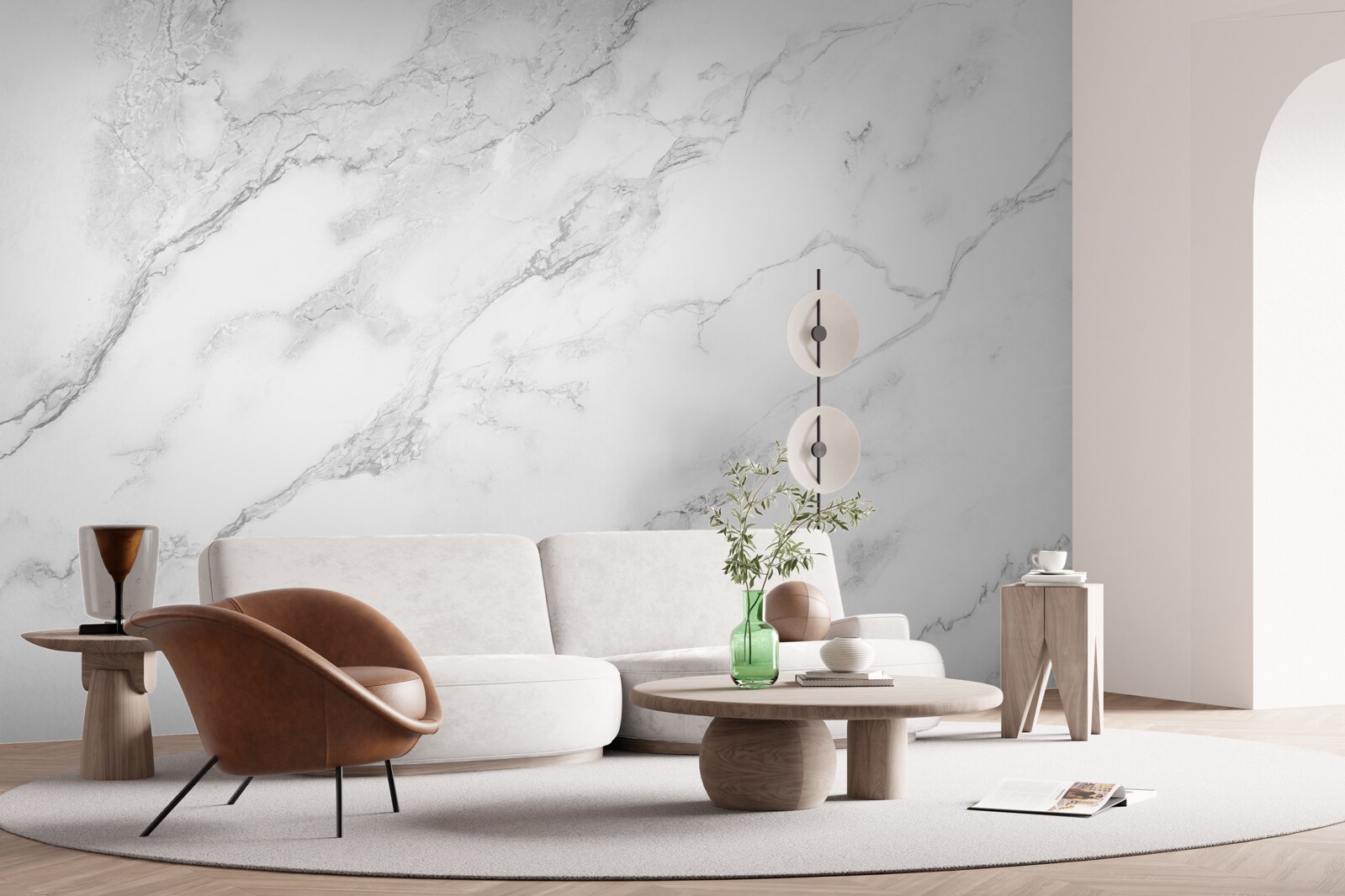 Fototapet marmură albă cu modele