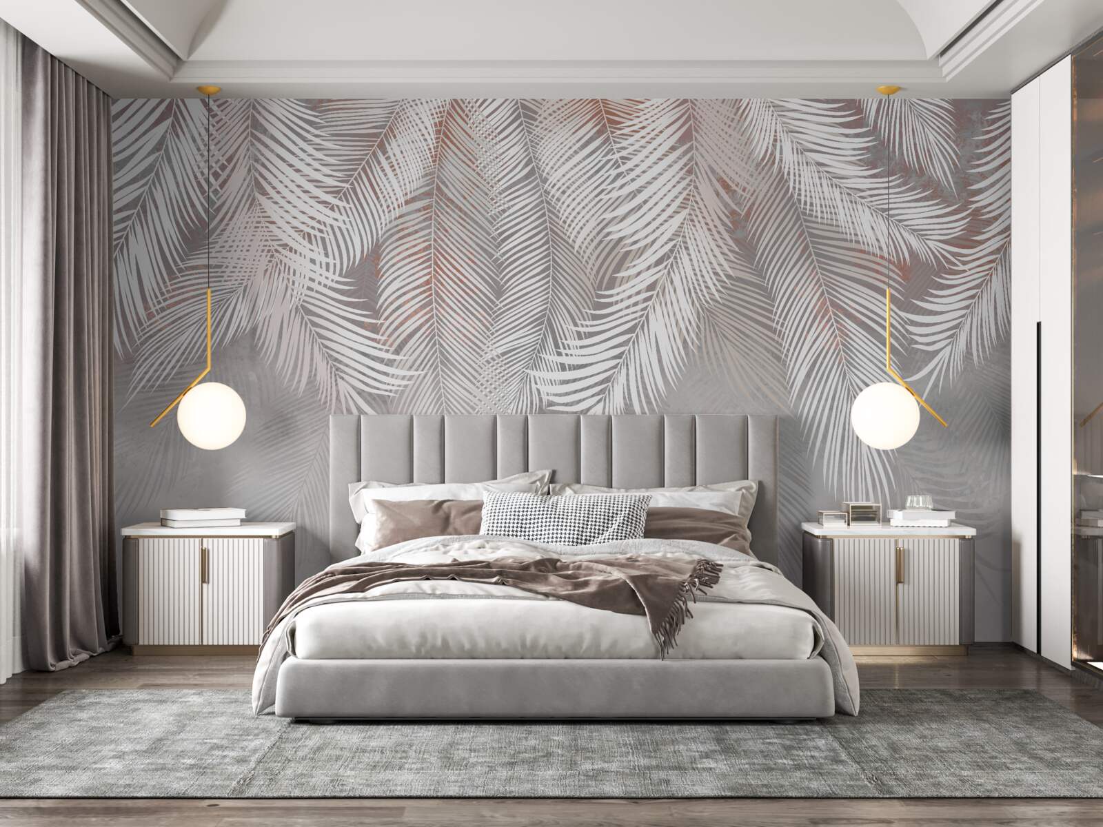 Fototapet culoarea maro deschis a ramurilor de palmier