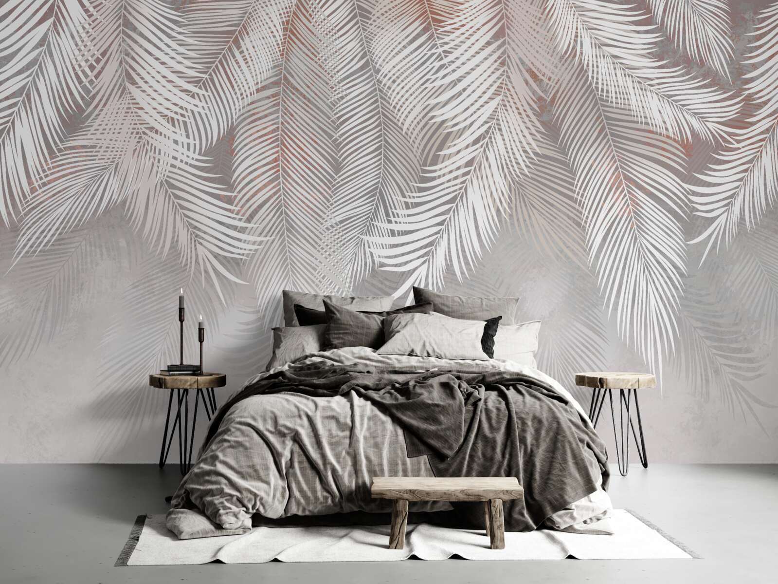 Fototapet culoarea maro deschis a ramurilor de palmier