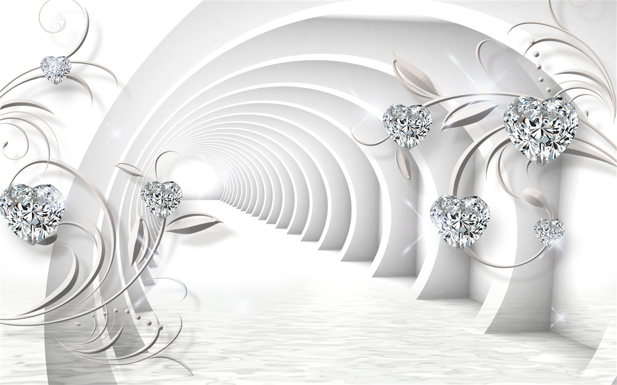 Fototapet coridor nesfârșit învăluit în curățenia albă ca zăpada