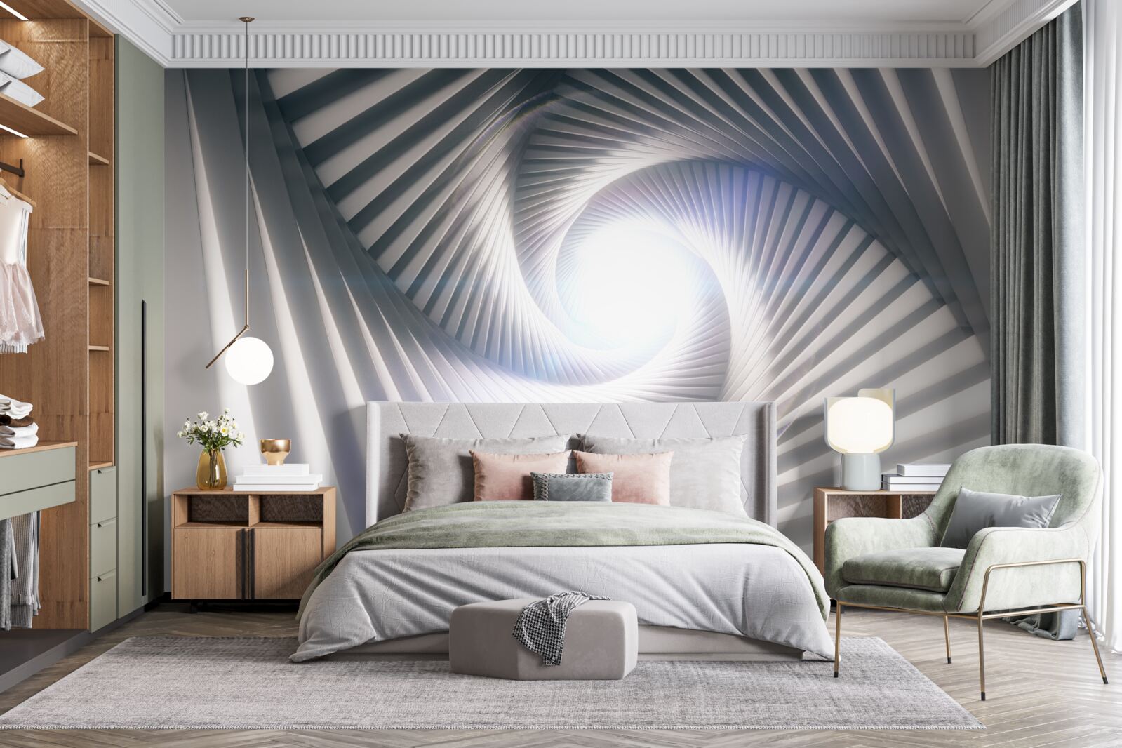 Fototapet pâlnia, care este în continuă creștere, este de culoare gri