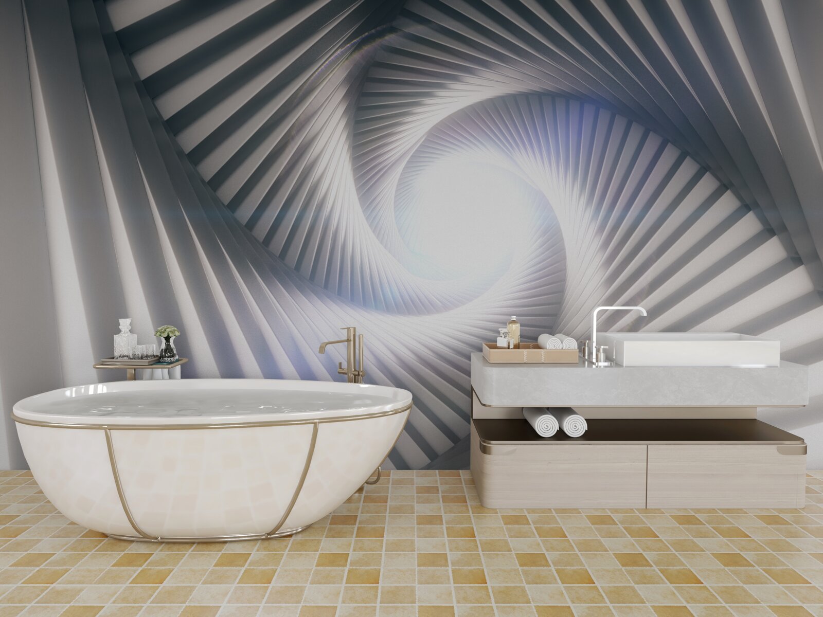 Fototapet pâlnia, care este în continuă creștere, este de culoare gri