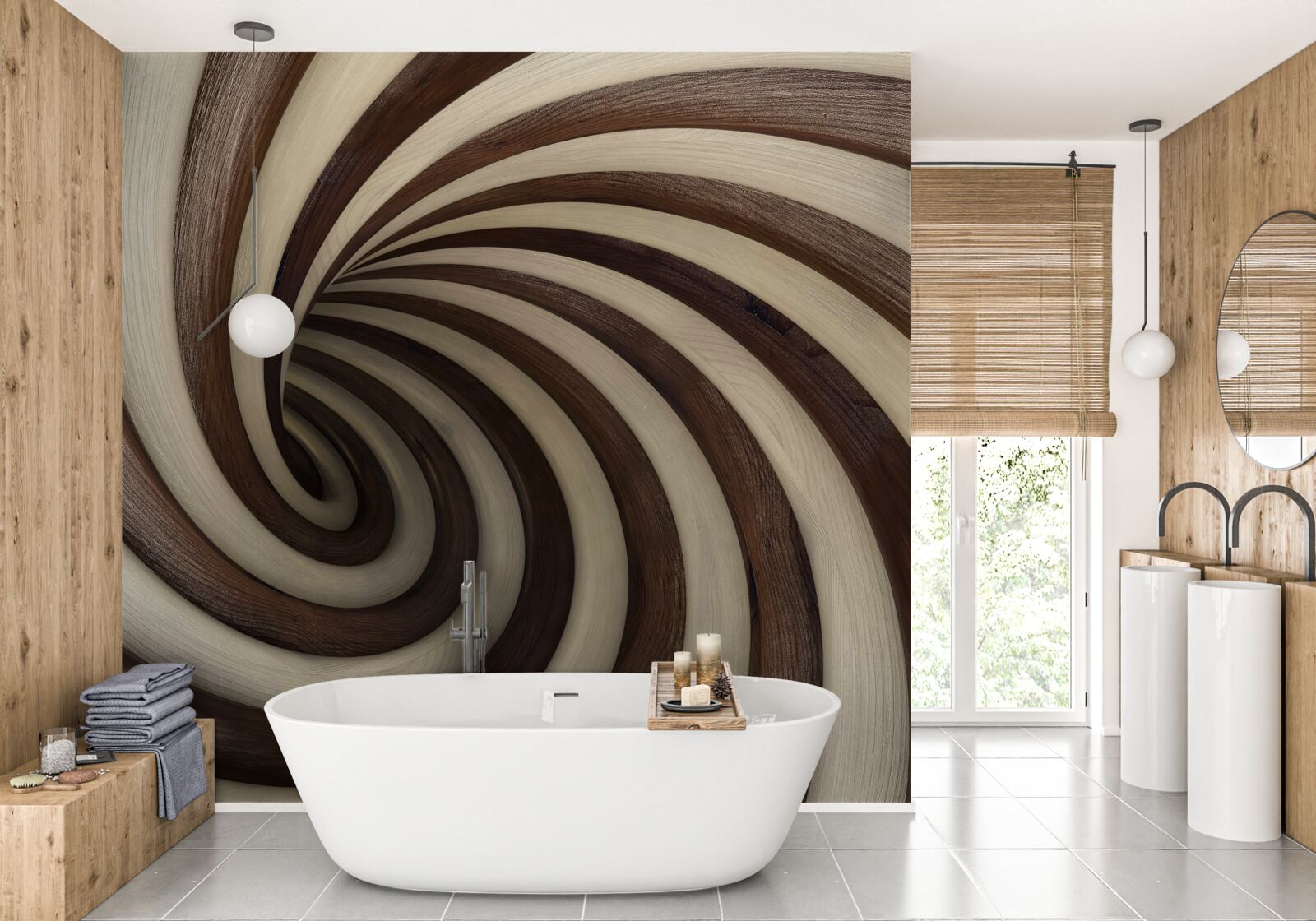 Fototapet tunel spiralat din ciocolată