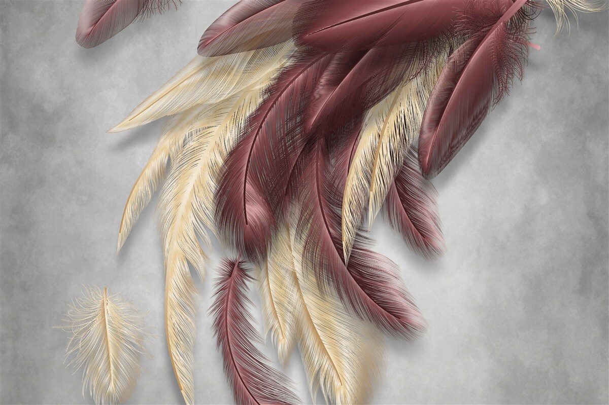 Fototapet pene în nuanțe de auriu și violet