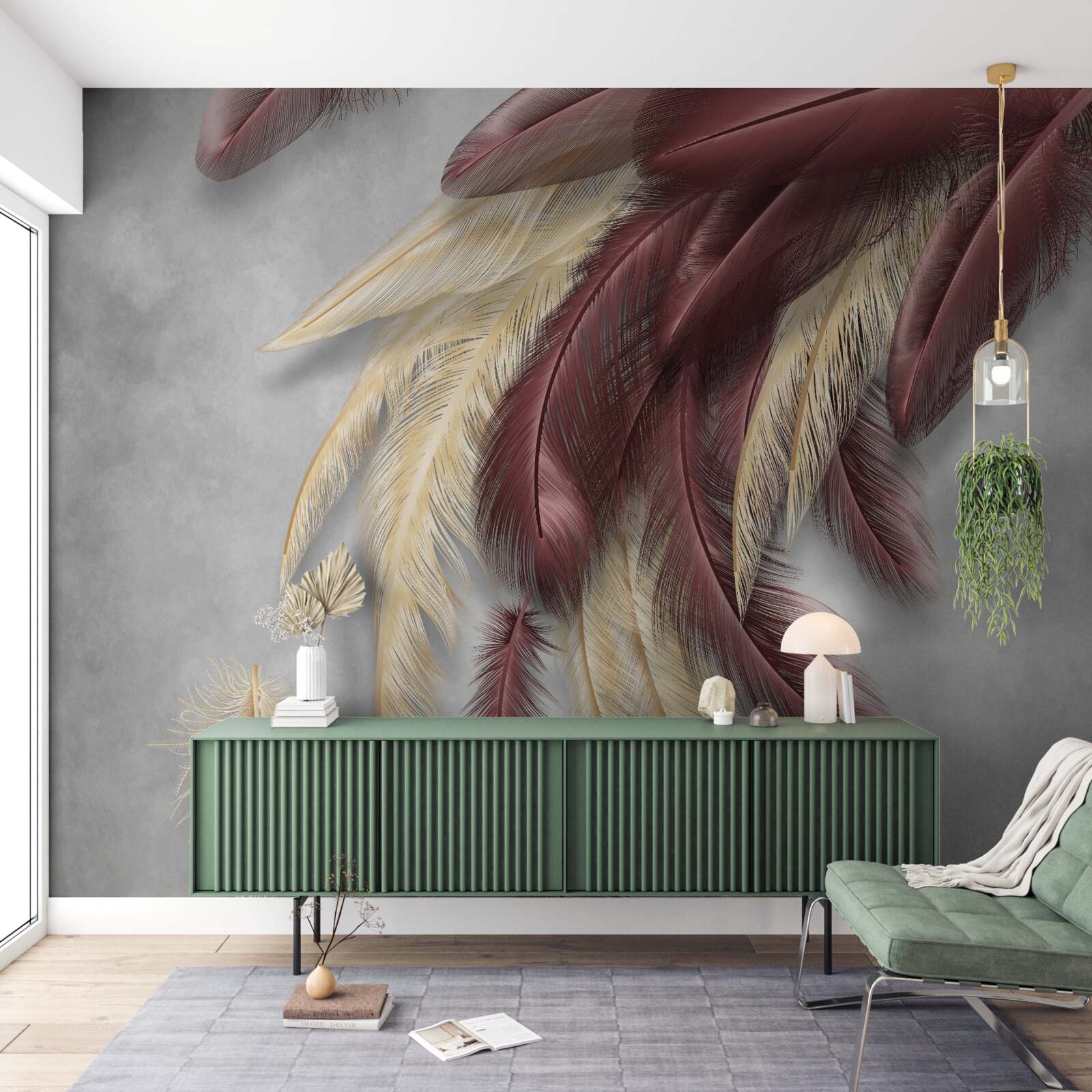 Fototapet pene în nuanțe de auriu și violet