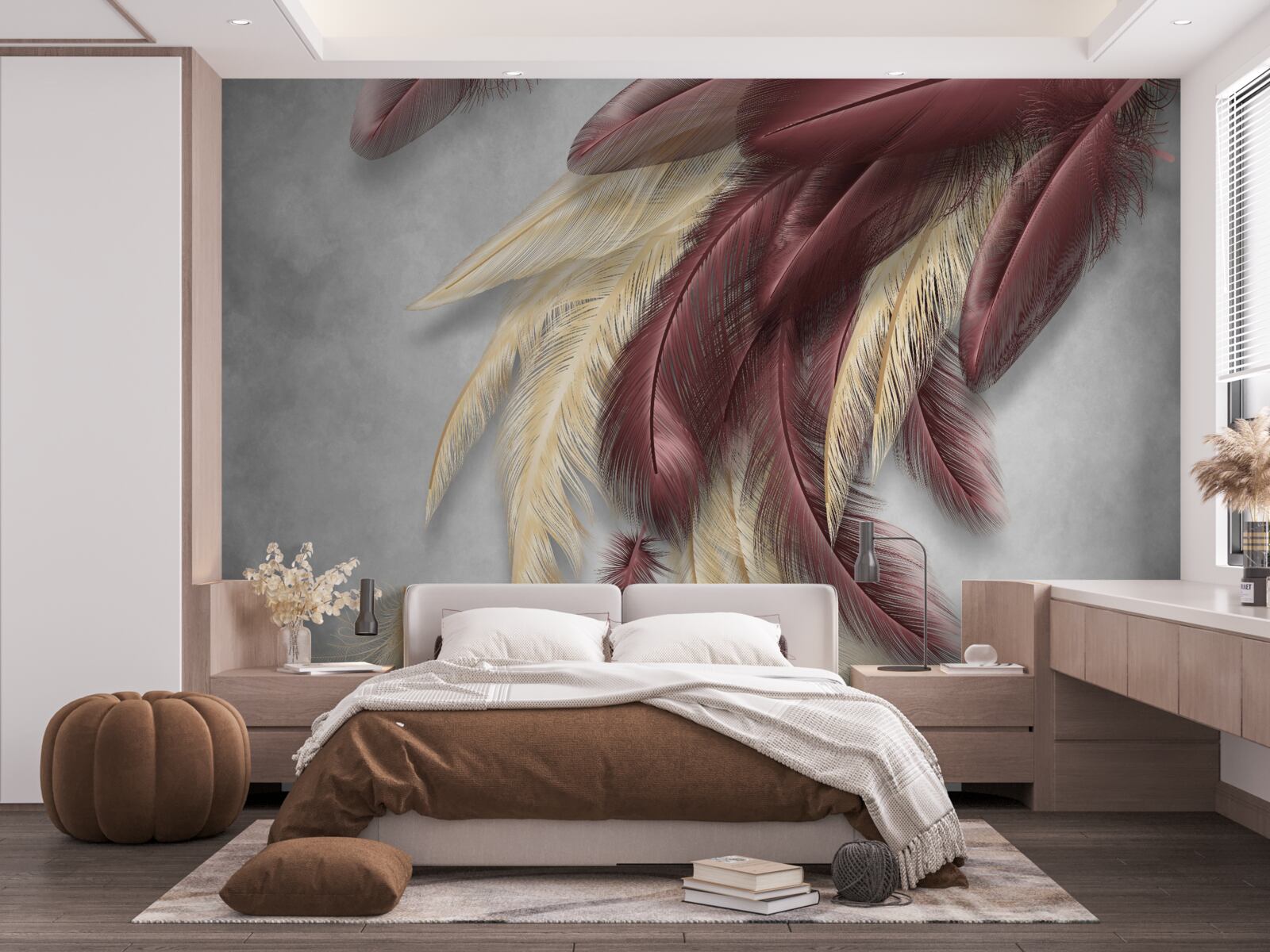 Fototapet pene în nuanțe de auriu și violet