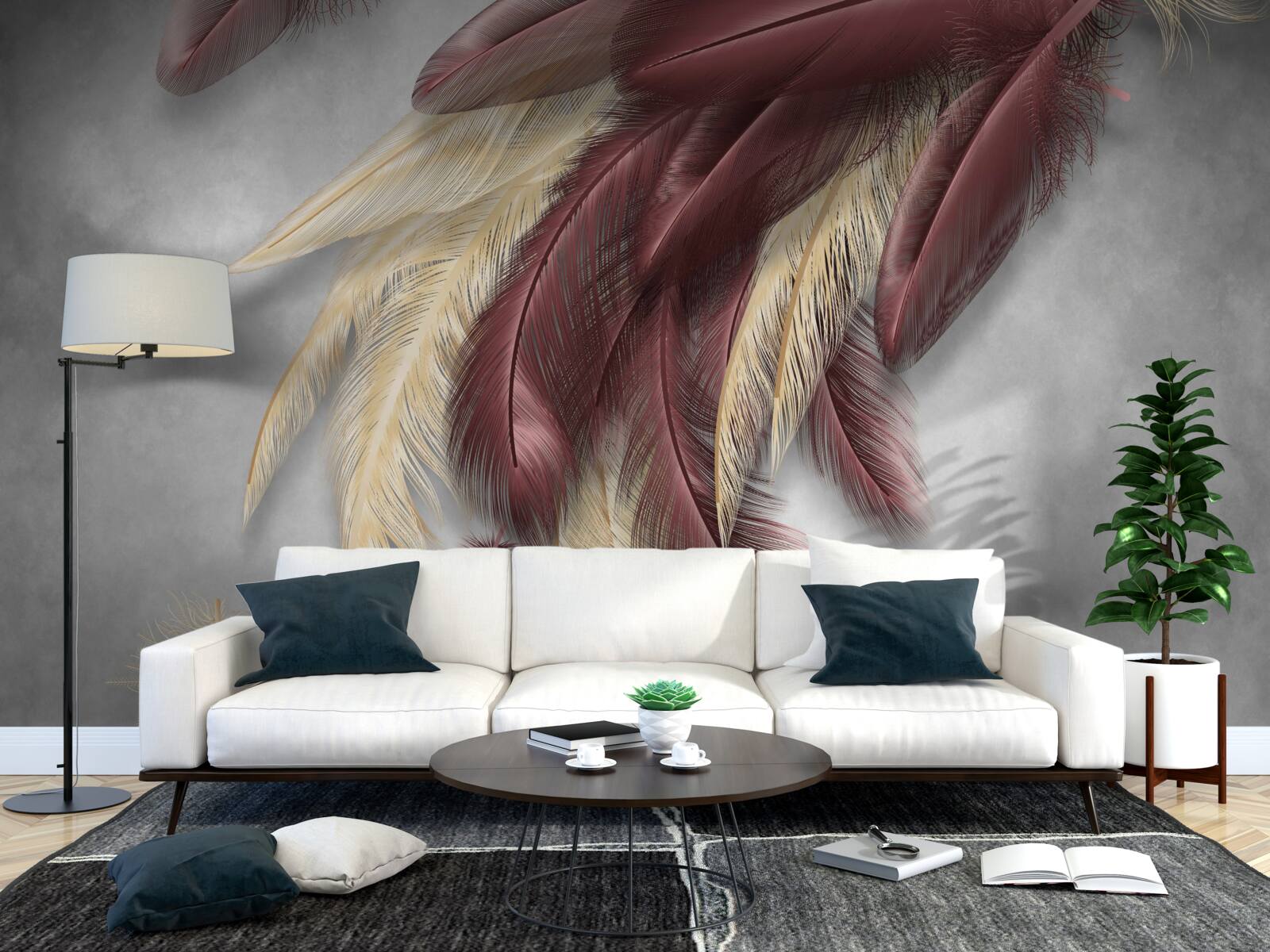 Fototapet pene în nuanțe de auriu și violet