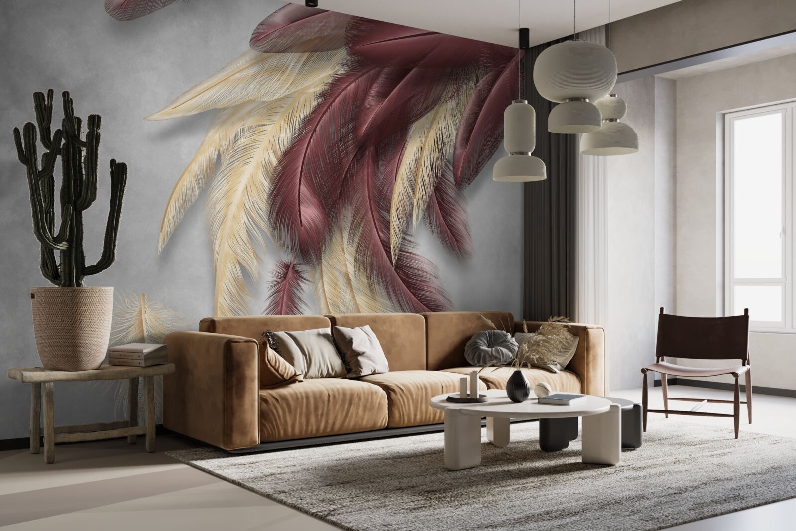 Fototapet pene în nuanțe de auriu și violet