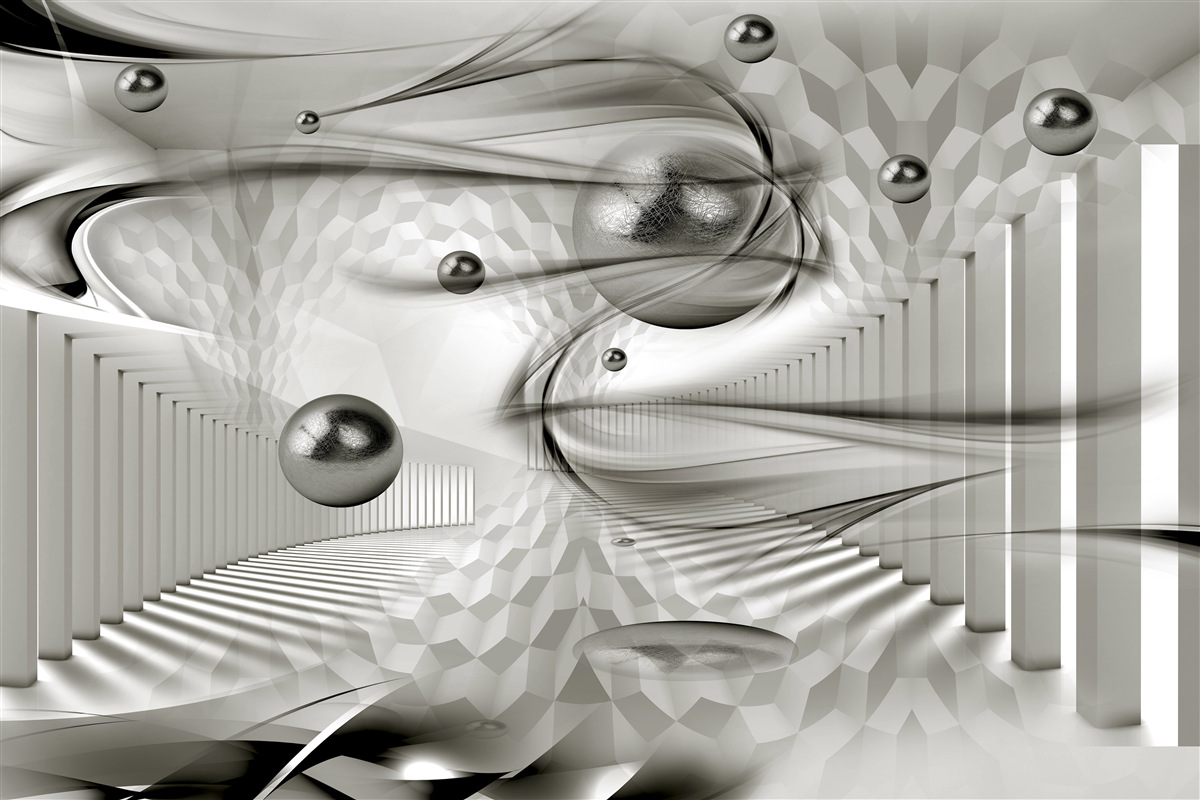 Fototapet diverse geometrii în nuanțe de gri