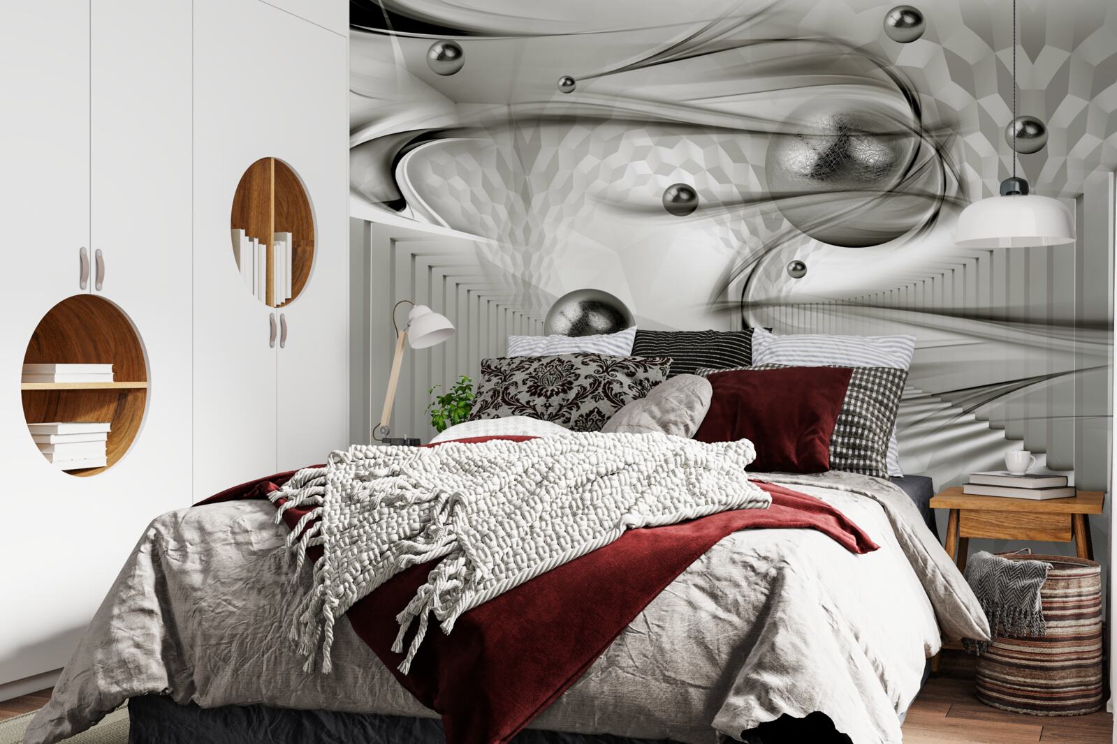 Fototapet diverse geometrii în nuanțe de gri