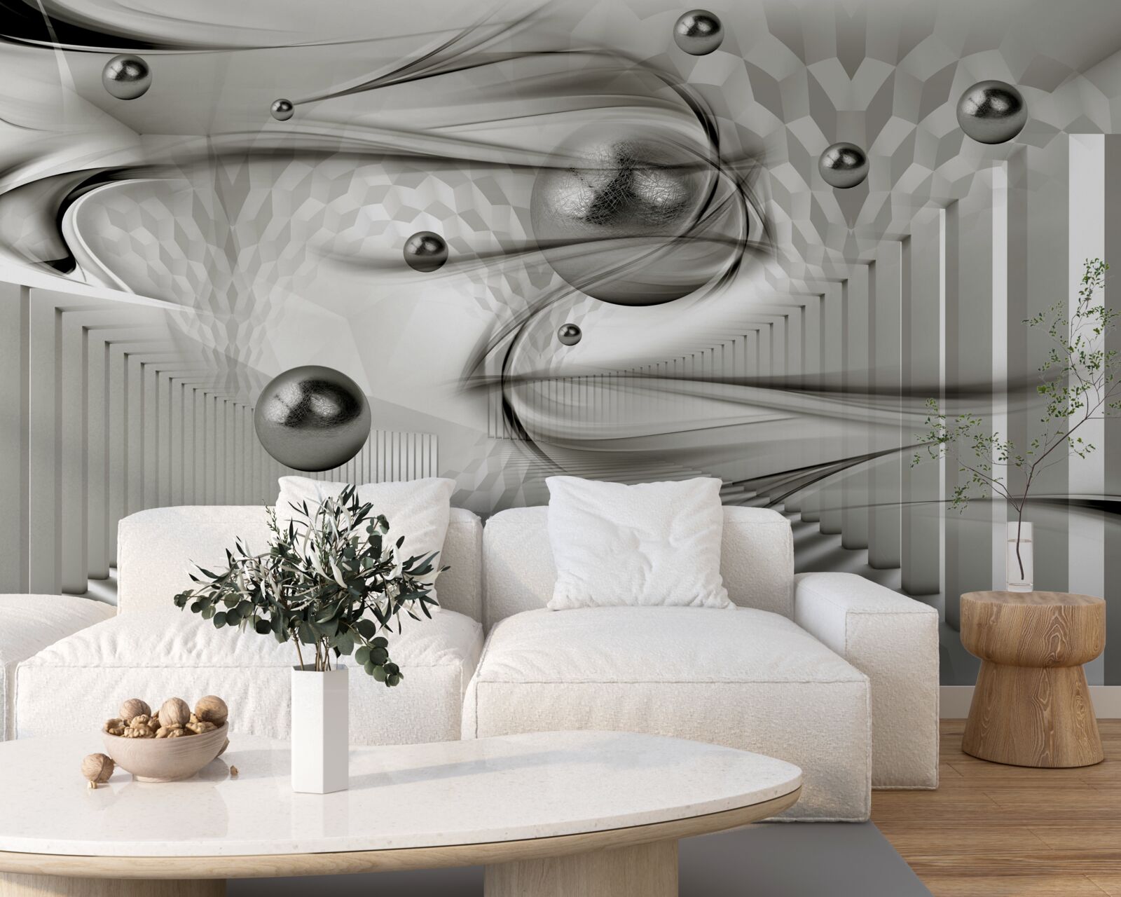 Fototapet diverse geometrii în nuanțe de gri