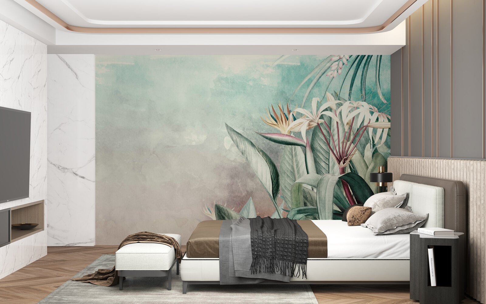 Fototapet frunză verde la modă