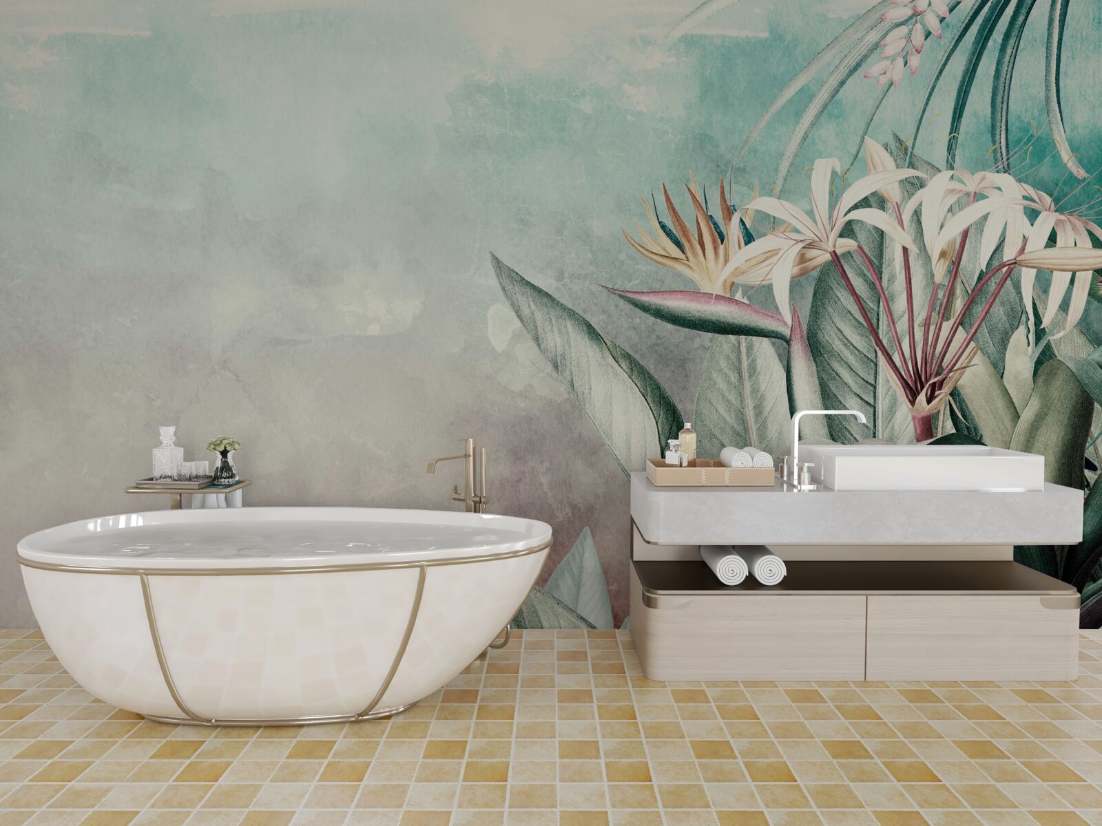 Fototapet frunză verde la modă