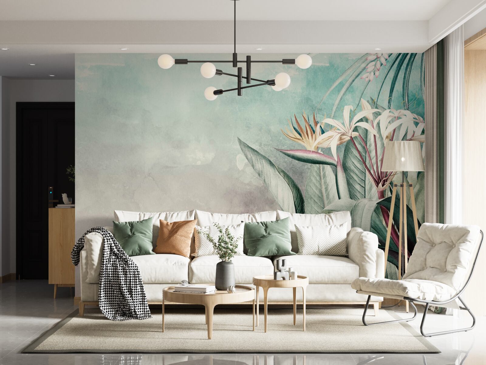 Fototapet frunză verde la modă